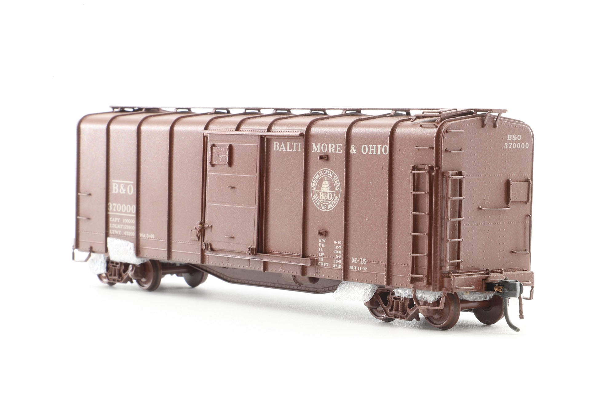 Overland Models HO Brass 1392 M-15K Box Car Baltimore & Ohio No.370000