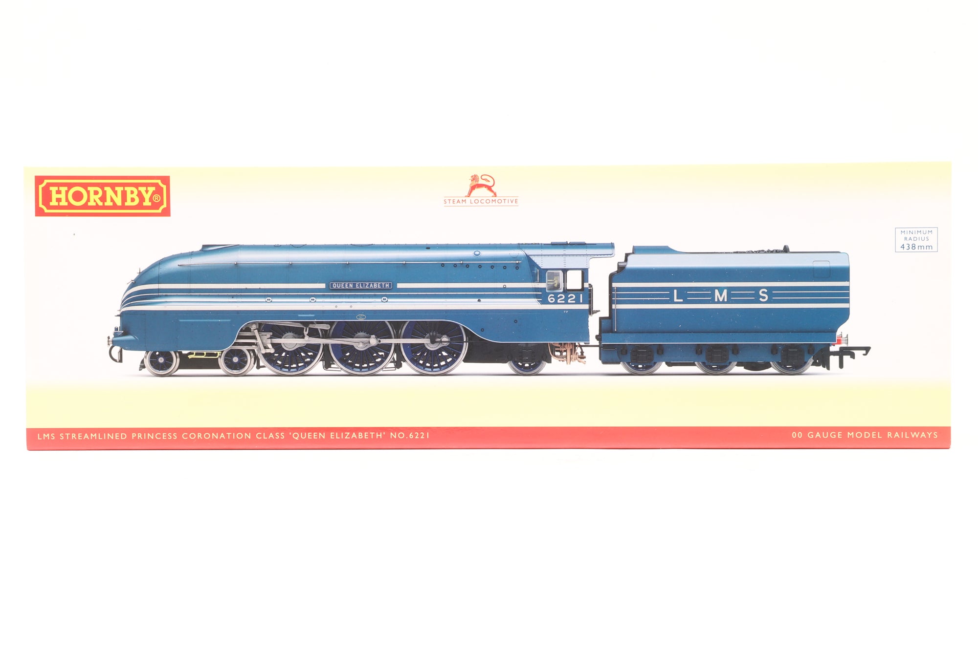 Hornby OO R3623 Streamlined Princess Coronation CLass 6221 'Queen Elizabeth' in LMS Coronation Blue