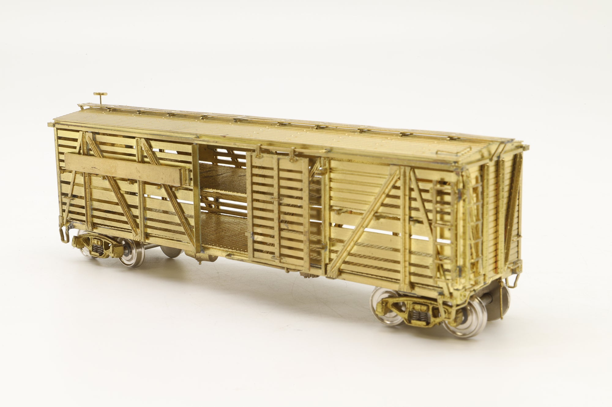 Iron Horse Models/Precision Scale Co. HO Brass PPR Stock Car Class K8 - AAR - Double Deck, Plain Brass