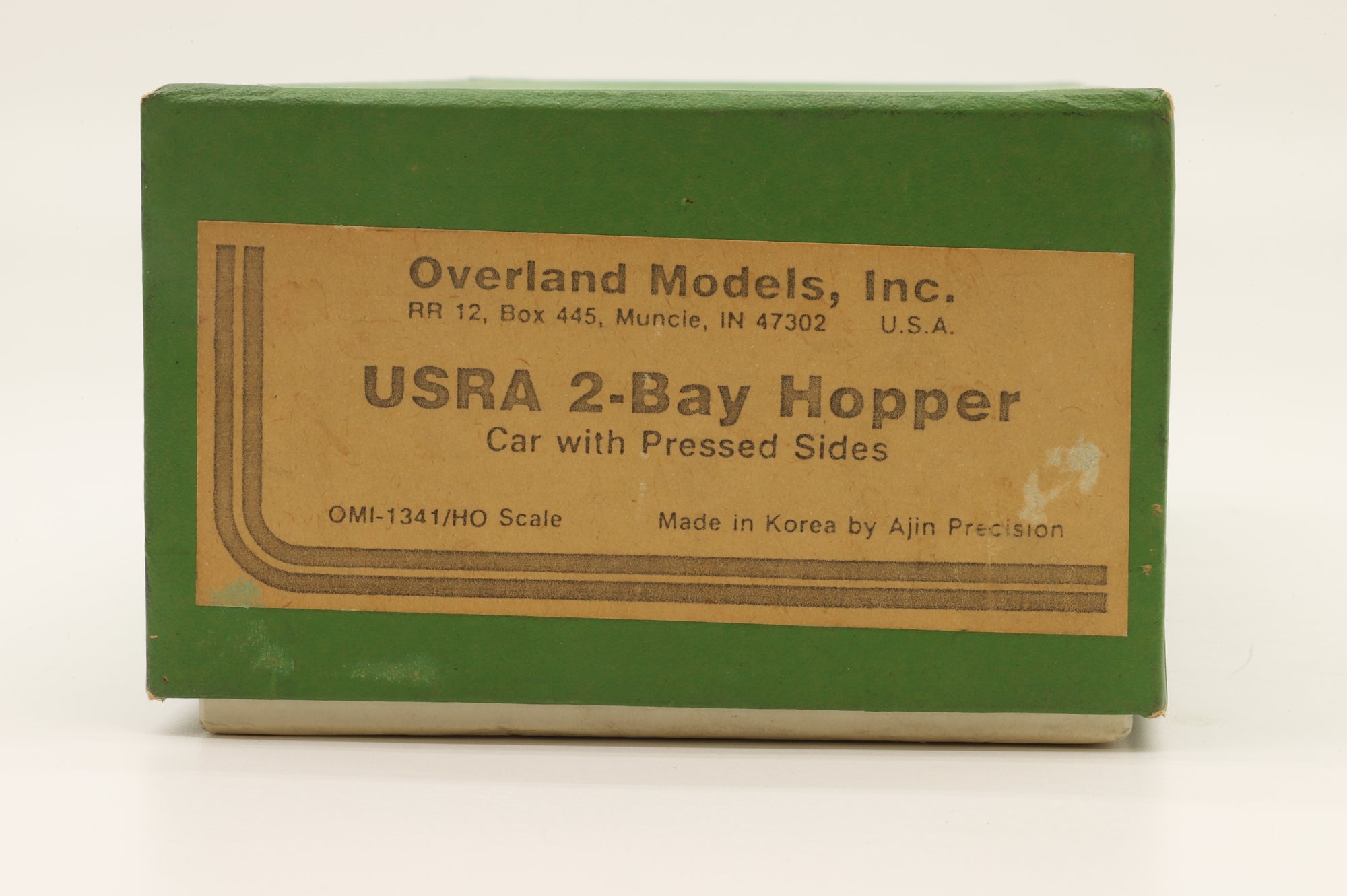 Overland Models HO Brass 1341 USRA 2-Bay Hopper Car w/ Pressed Sides in Black