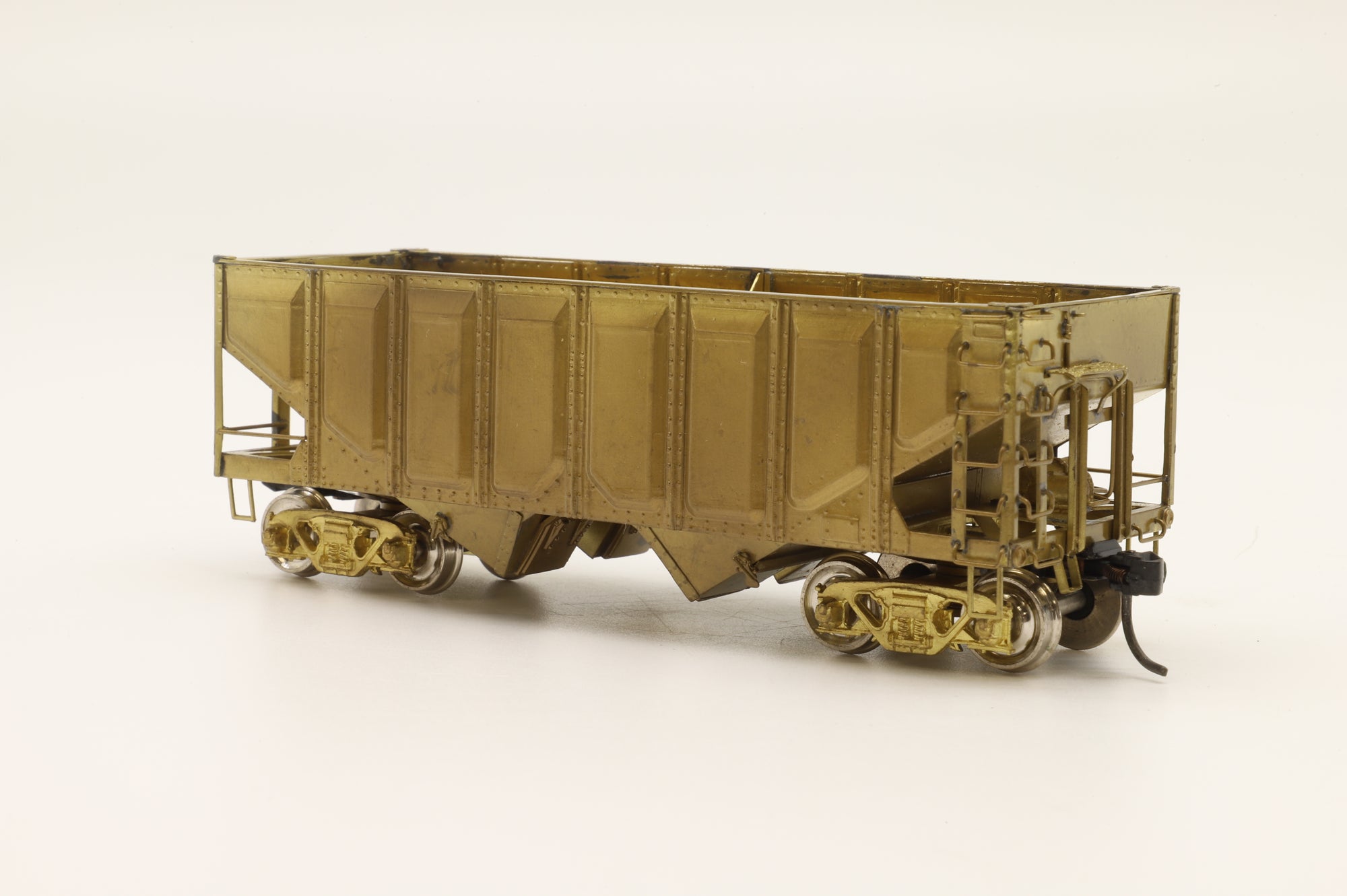 Overland Models HO Brass 1341 USRA 2-Bay Hopper Car w/ Pressed Sides Unpainted