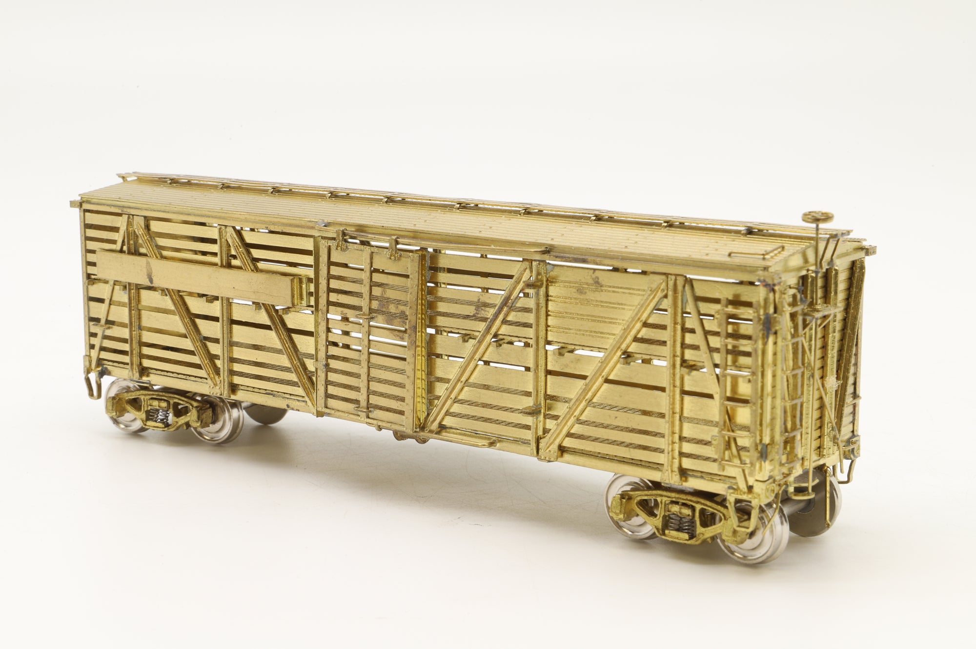 Iron Horse Models/Precision Scale Co. HO Brass PPR Stock Car Class K8 - AAR - Double Deck, Plain Brass
