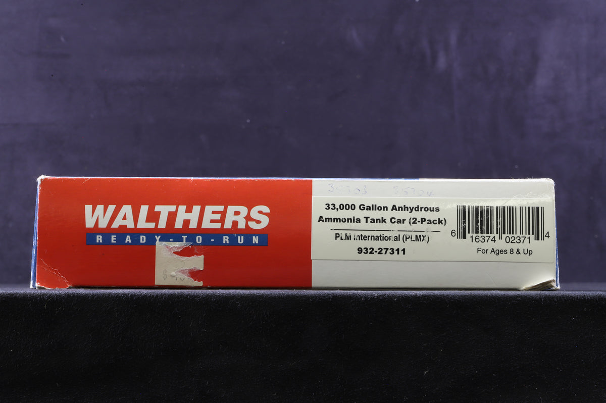 Walters HO 932-27311 2 Pack 33,000 Gallon Anhydrous Ammonia Tank Cars PLM International