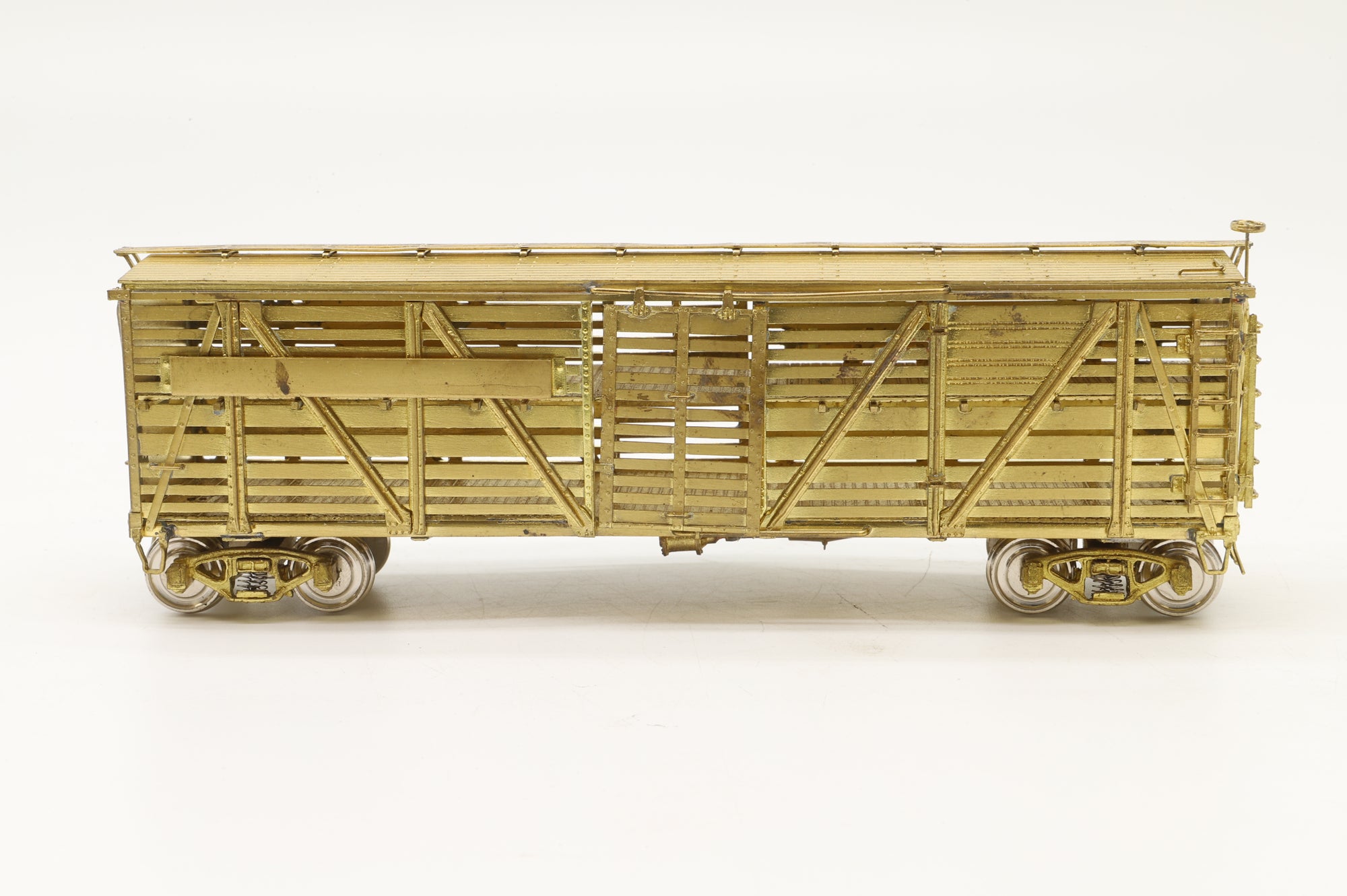 Iron Horse Models/Precision Scale Co. HO Brass PPR Stock Car Class K8 - AAR - Double Deck, Plain Brass