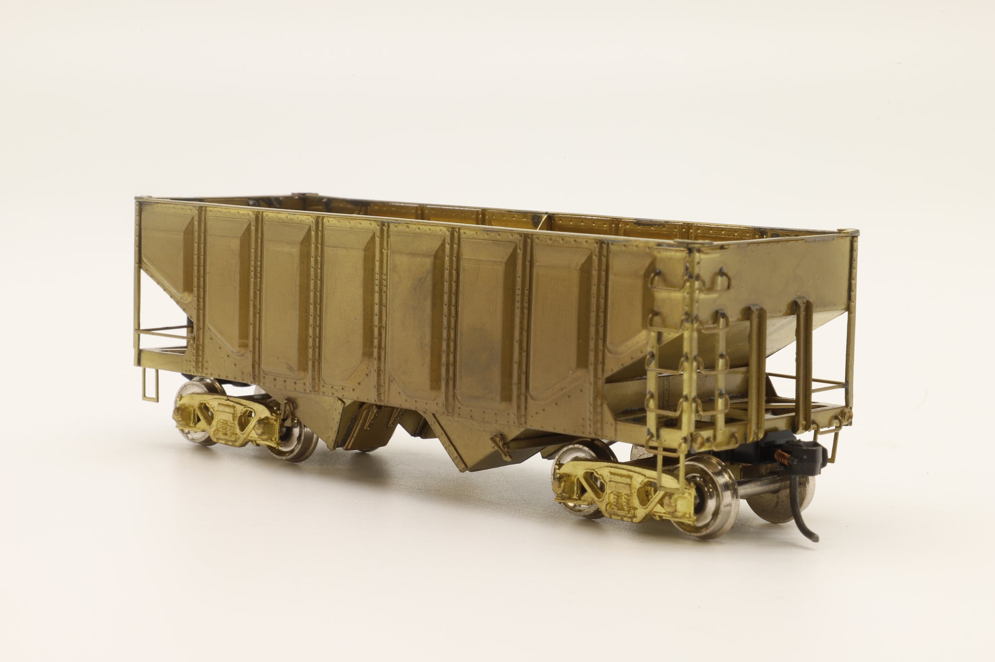 Overland Models HO Brass 1341 USRA 2-Bay Hopper Car w/ Pressed Sides Unpainted