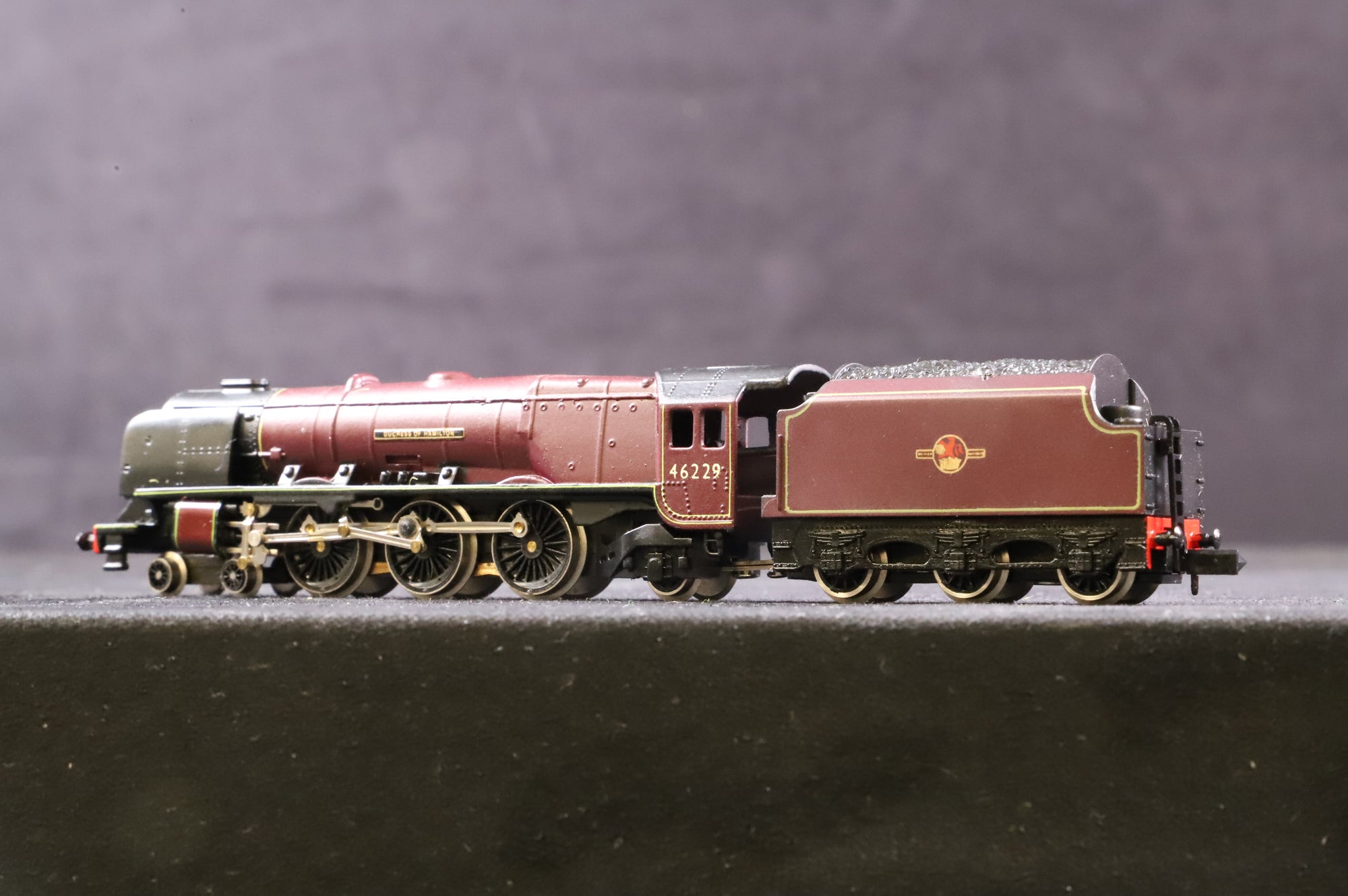 Graham Farish N Gauge 1816 Duchess Class 46229 'Duchess of Hamilton' in Lined BR Maroon w/ Late Crests