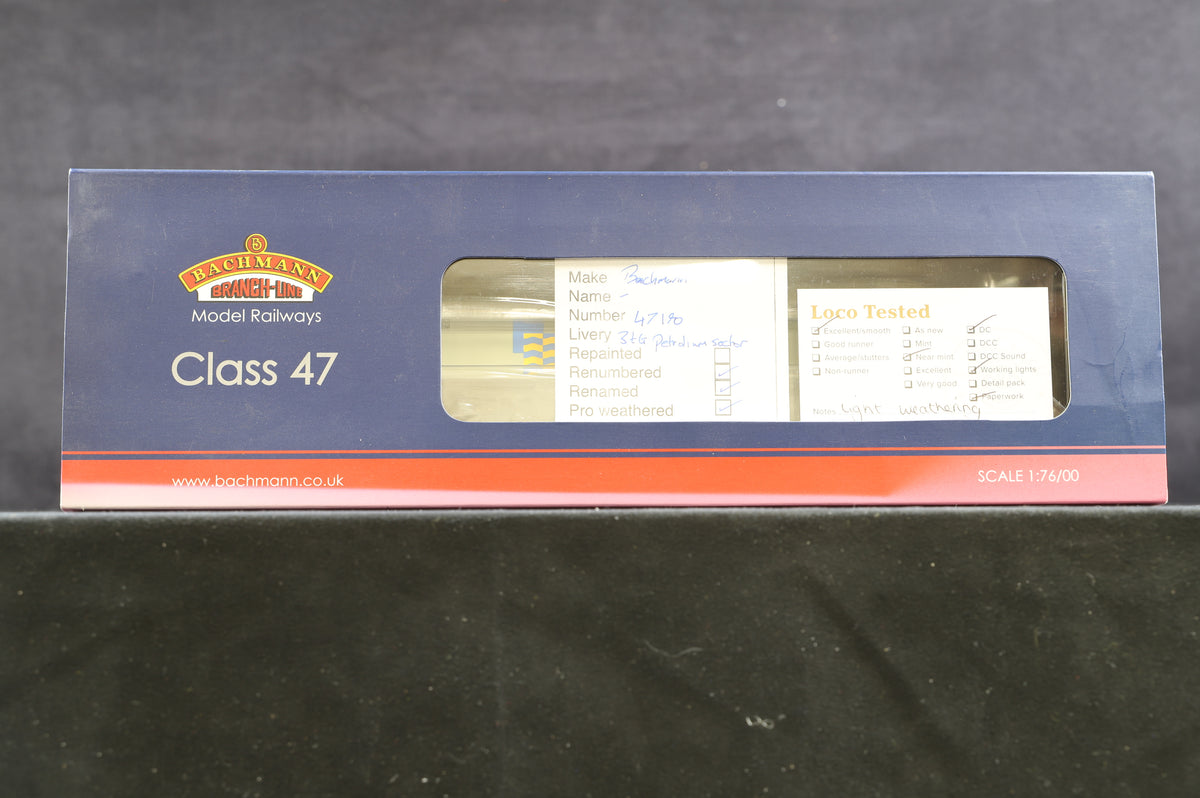 Bachmann OO Class 47 &#39;47190&#39; 3 Tone Grey Petrolium Sector, Weathered
