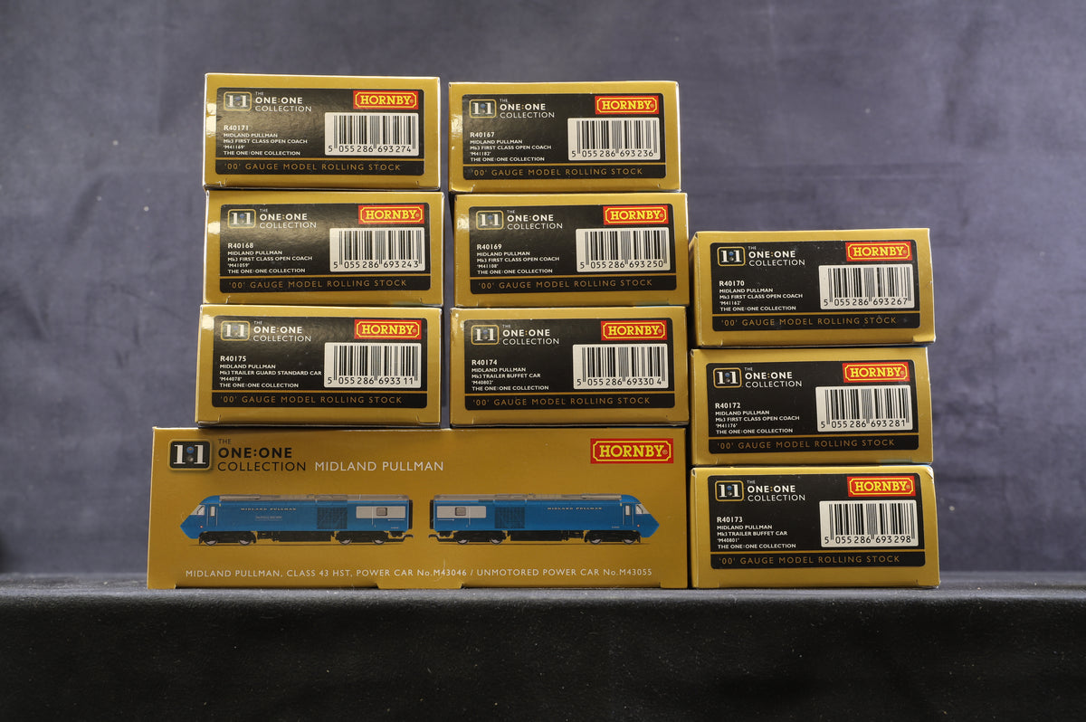 Hornby OO R30077 Midland Pullman HST Train Pack - Power Cars &amp; 9 Coaches (Complete Set)