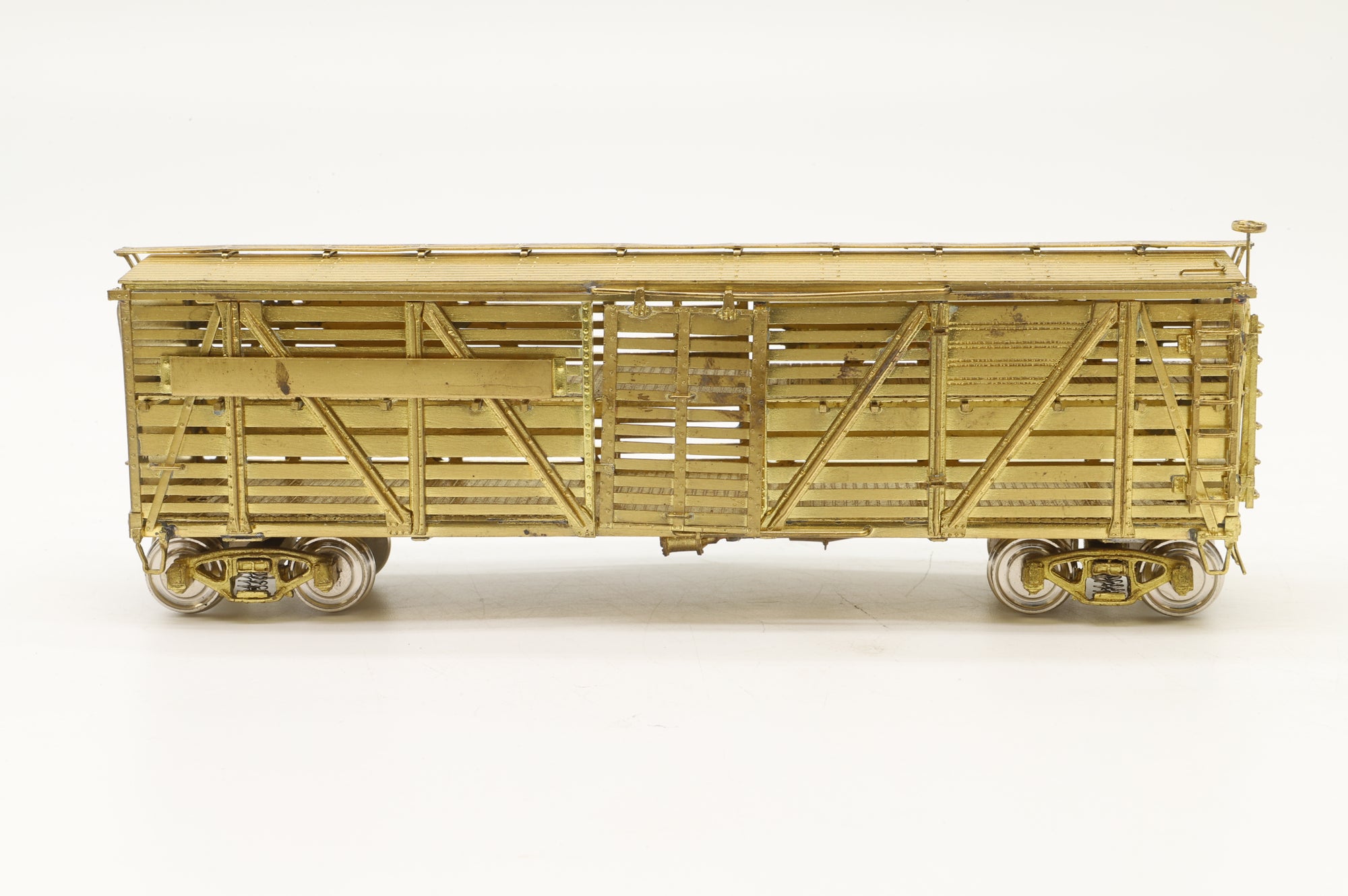 Iron Horse Models/Precision Scale Co. HO Brass PPR Stock Car Class K8 - AAR - Double Deck, Plain Brass