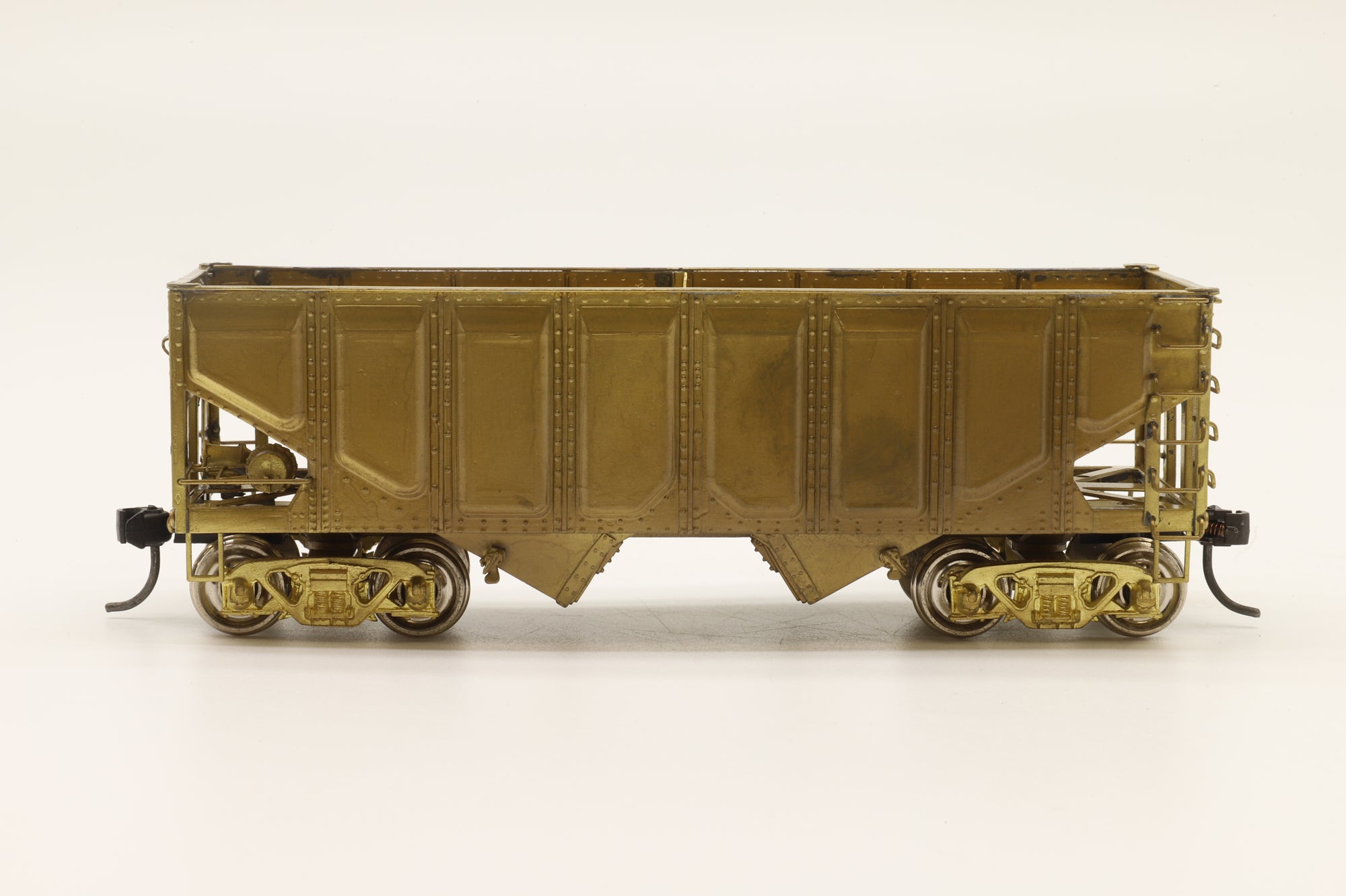 Overland Models HO Brass 1341 USRA 2-Bay Hopper Car w/ Pressed Sides Unpainted