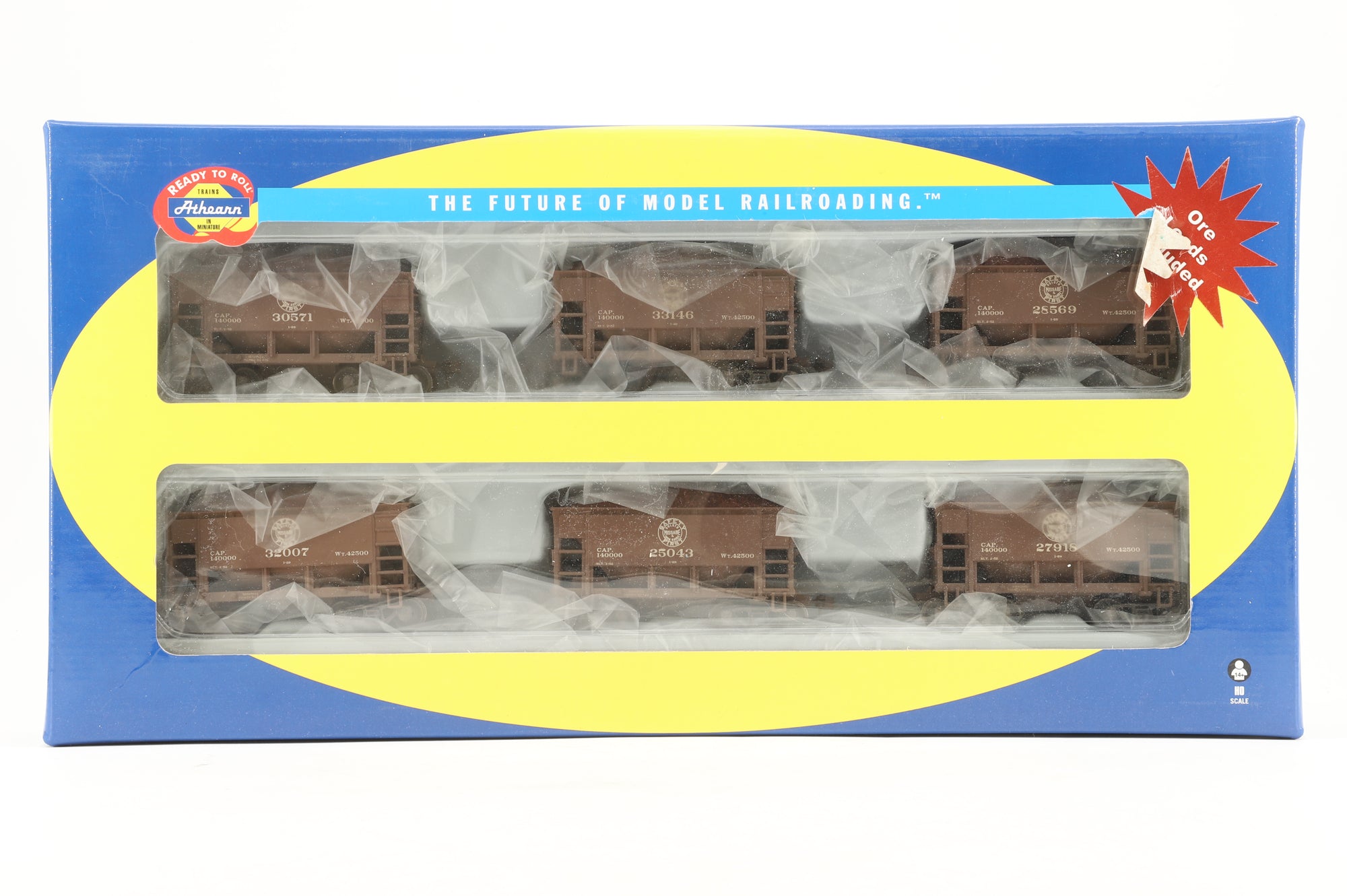 Athearn HO 87019 Duluth Missabe & Iron Range 24' Ore Car 6 Pack Weathered