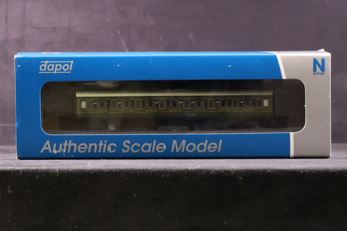 Dapol N Rake Of 4 Maunsell Lined Green Coaches Inc. 2P-012-052, 051, 001 &amp; 151