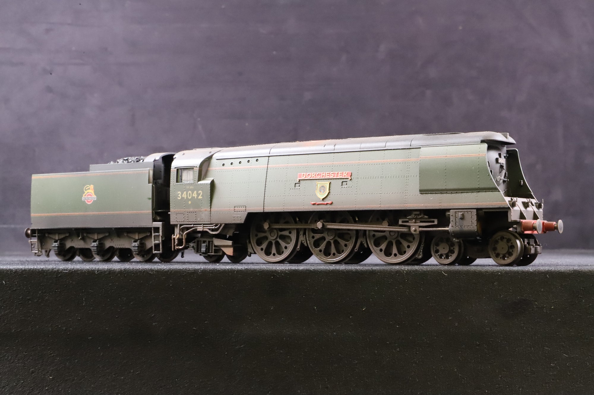 Hornby OO R30114 West Country Class '34042' 'Dorchester' BR Green E/C Renamed, Renumbered Weathered & DCC Sound