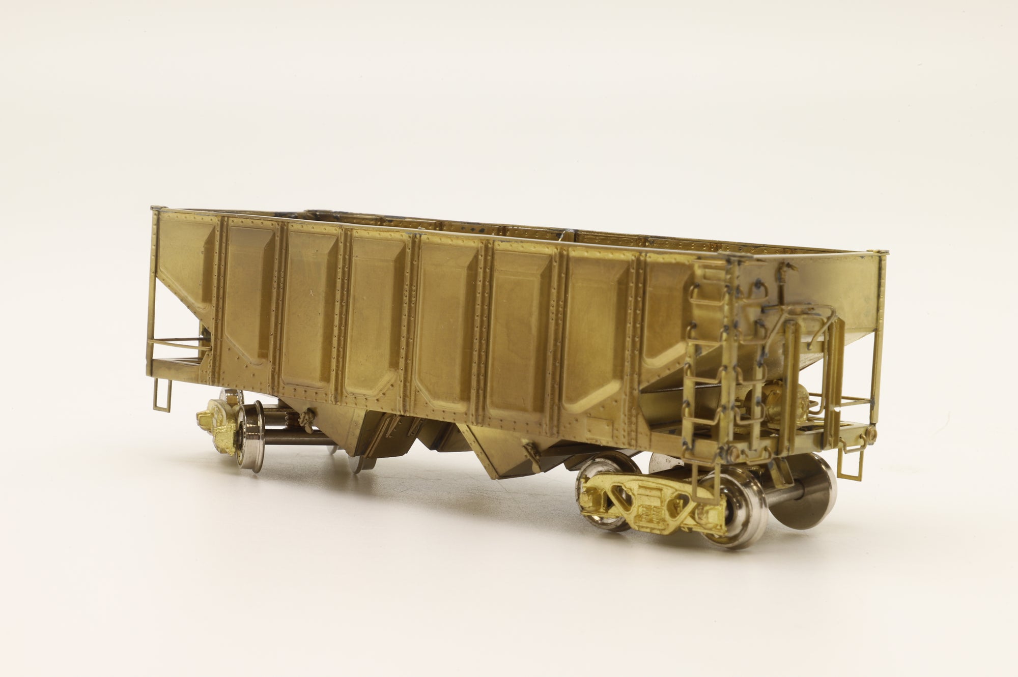 Overland Models HO Brass 1341 USRA 2-Bay Hopper Car w/ Pressed Sides Unpainted