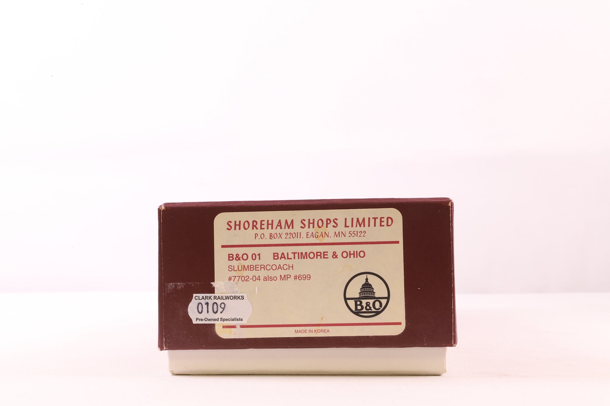 Shoreham Shops Ltd HO Brass Passenger Car B&O Slpr 24-8 Slumbercoach 'Restland'