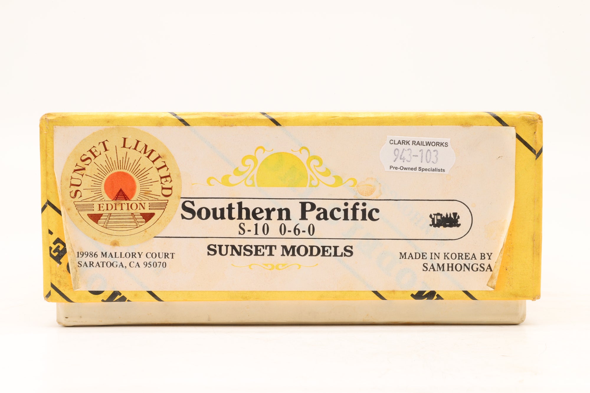 Sunset Limited HO Brass Southern Pacific S-10 0-6-0 Steam Locomotive Unpainted