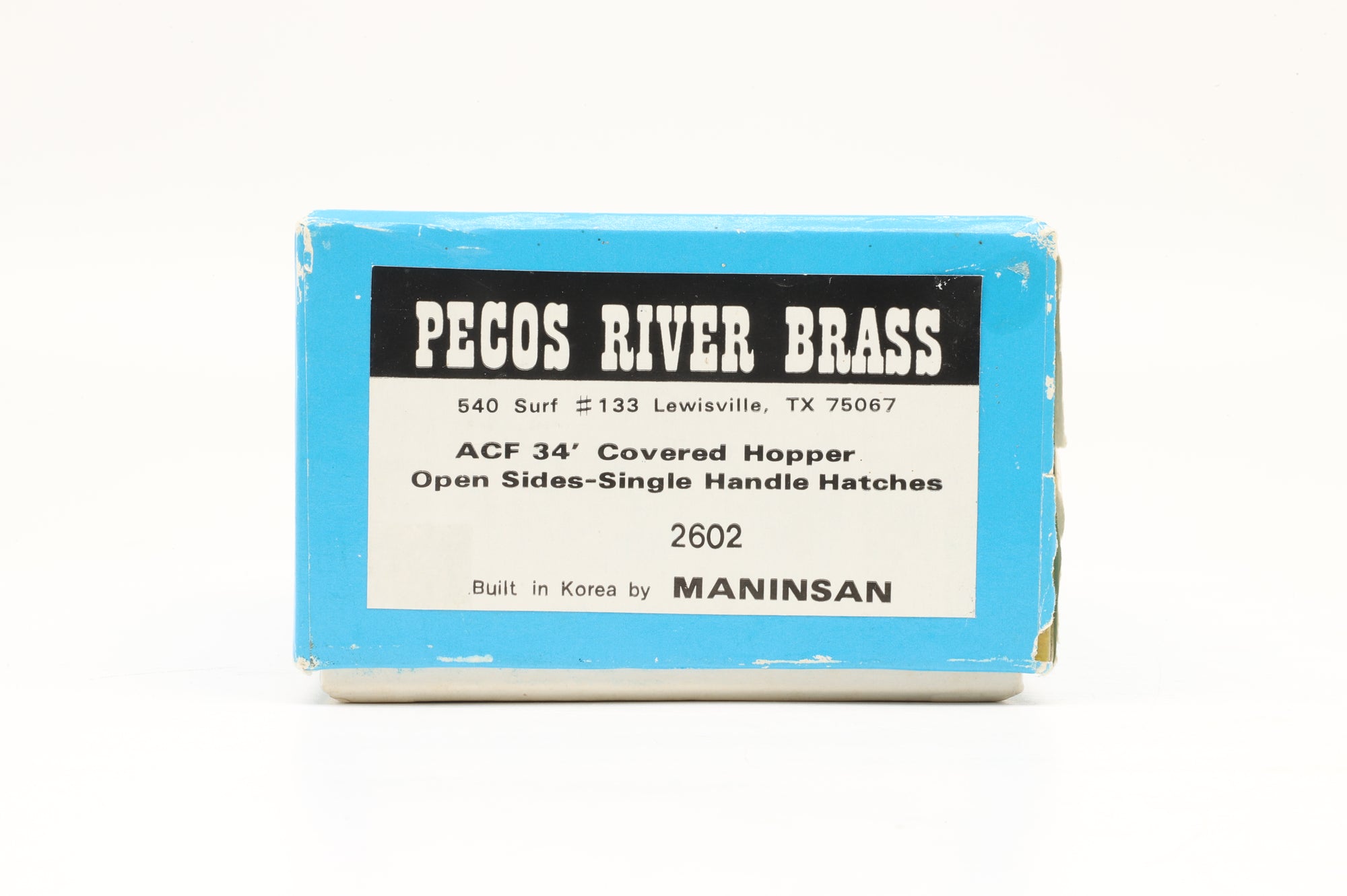 Pecos River Brass HO 2602 ACF 34' Covered Hopper Open Sides Single Handle Hatches