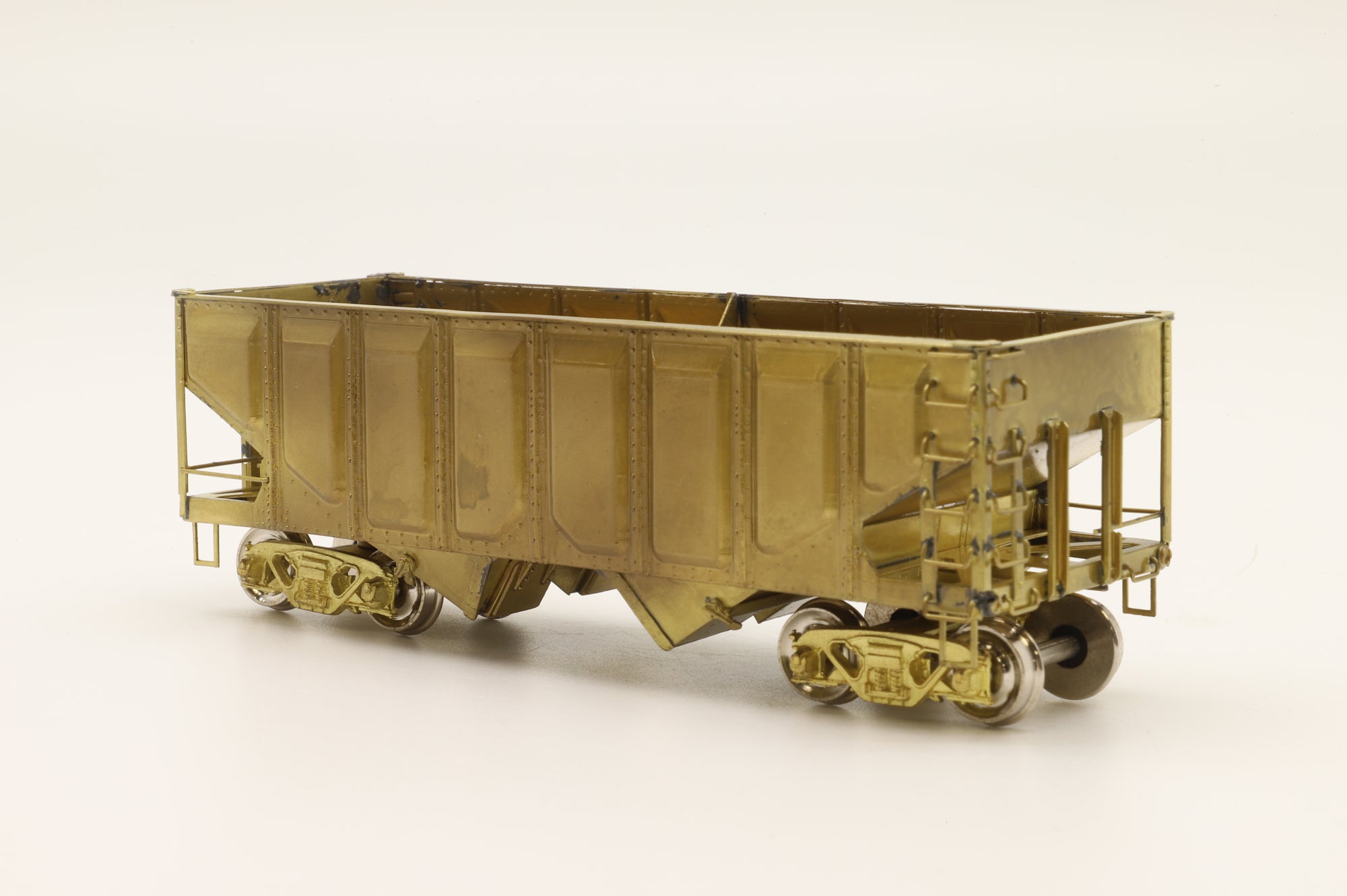Overland Models HO Brass 1341 USRA 2-Bay Hopper Car w/ Pressed Sides Unpainted