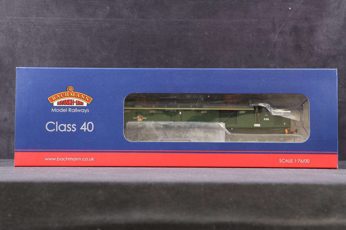 Bachmann OO 32-481 Class 40 Diesel &#39;D369&#39; BR Green Small Yellow Panel