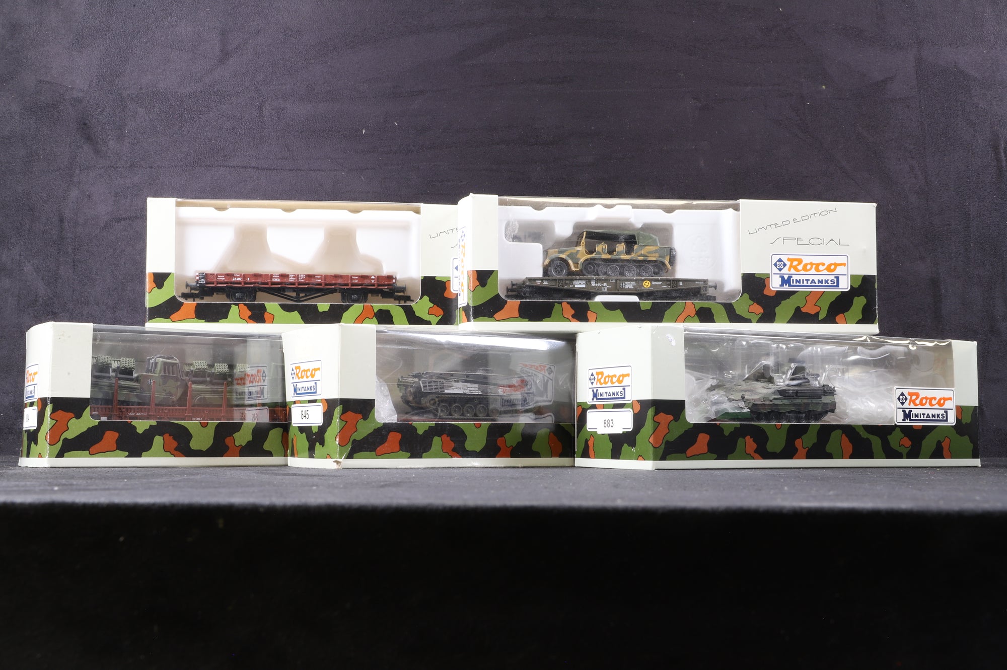 Roco HO Rake Of 5 Mixed Military Wagons & Loads Inc. 839, 883, 890, 884 & 845