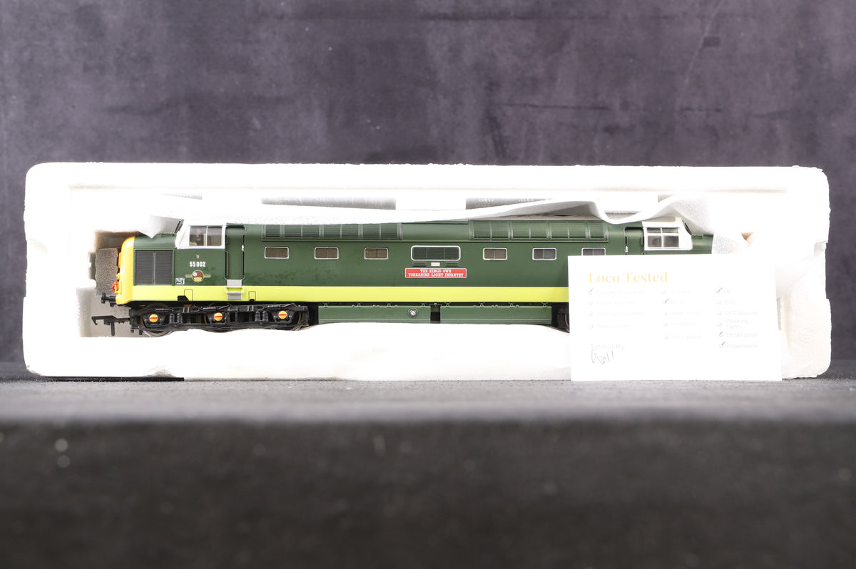 Bachmann OO 32-525A Class 55 Deltic &#39;55002&#39; &#39;The Kings Own Yorkshire Light Infantry&#39; BR Green