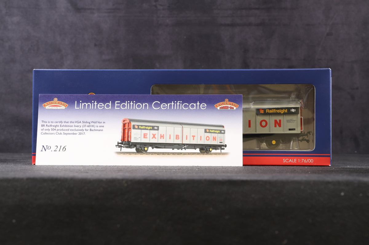 Bachmann OO 37-601K VGA Sliding Wall Van BR Railfreight Exhibition Excl. Bachmann Collectors Club Ltd Ed 216/ 504