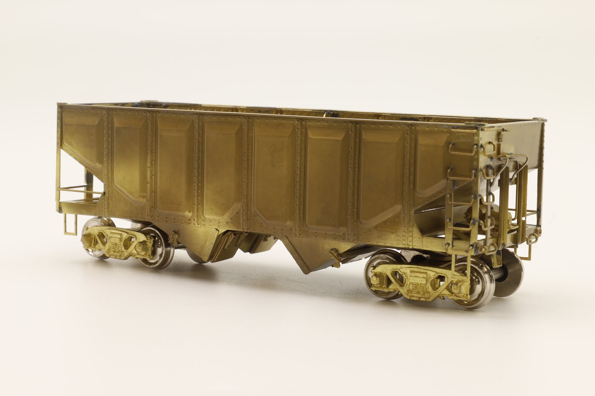 Overland Models HO Brass 1341 USRA 2-Bay Hopper Car w/ Pressed Sides Unpainted