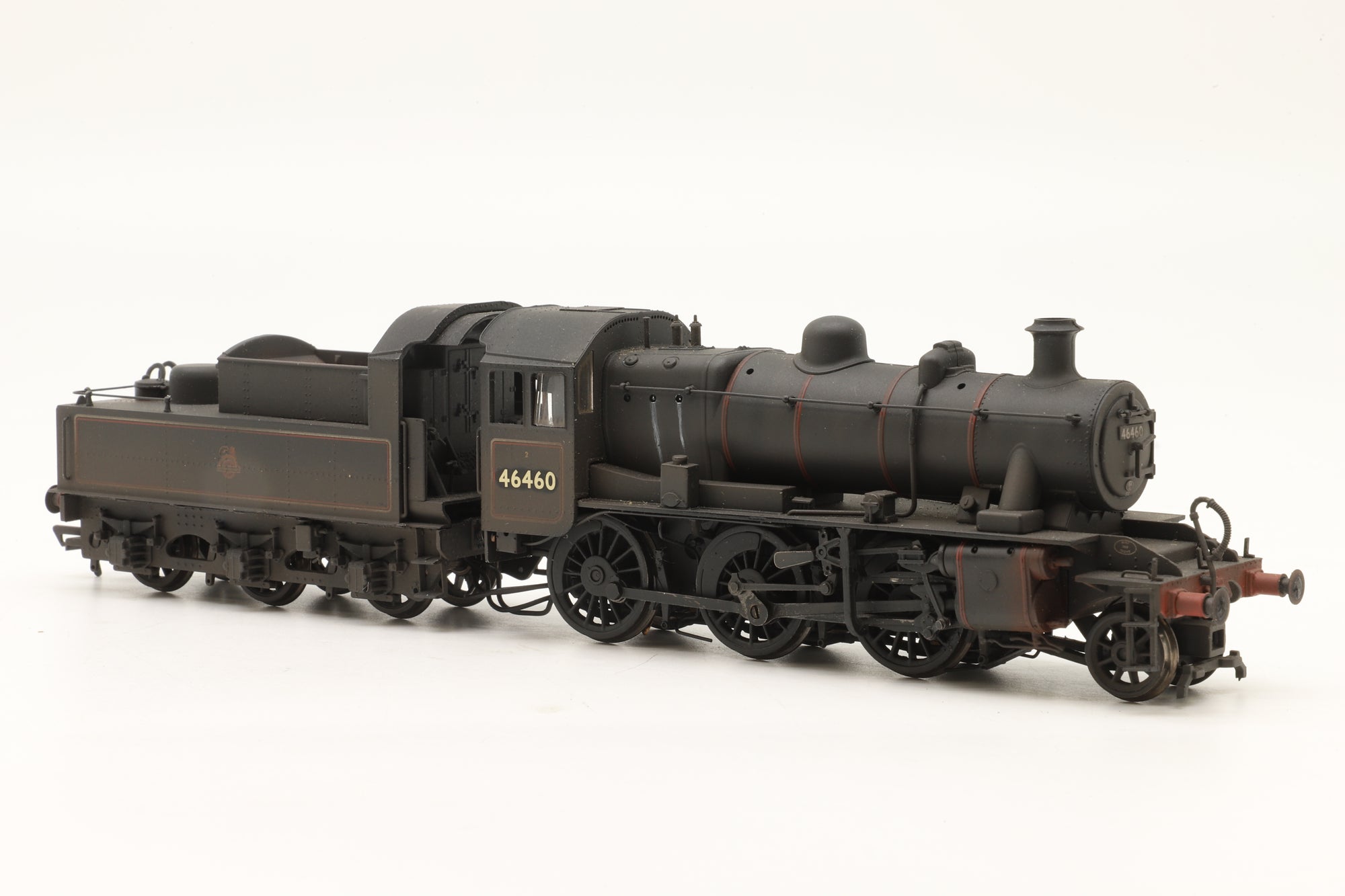 Bachmann OO 32-826A Ivatt Class 2MT 46460 in Lined BR Black w/ Early Crests – Weathered