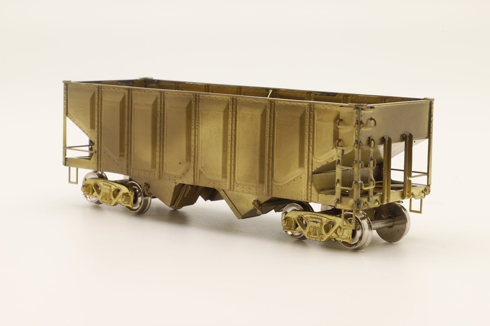 Overland Models HO Brass 1341 USRA 2-Bay Hopper Car w/ Pressed Sides Unpainted