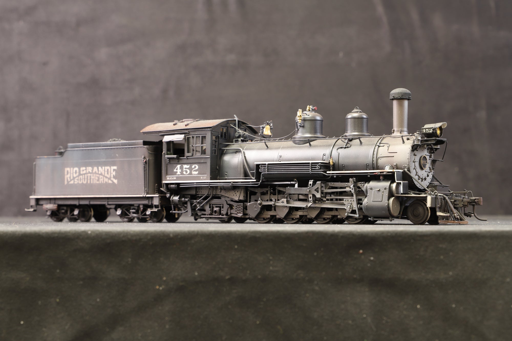 PSC (Precision Scale Models) Brass On3 Rio Grande Southern K-27 '452', Weathered