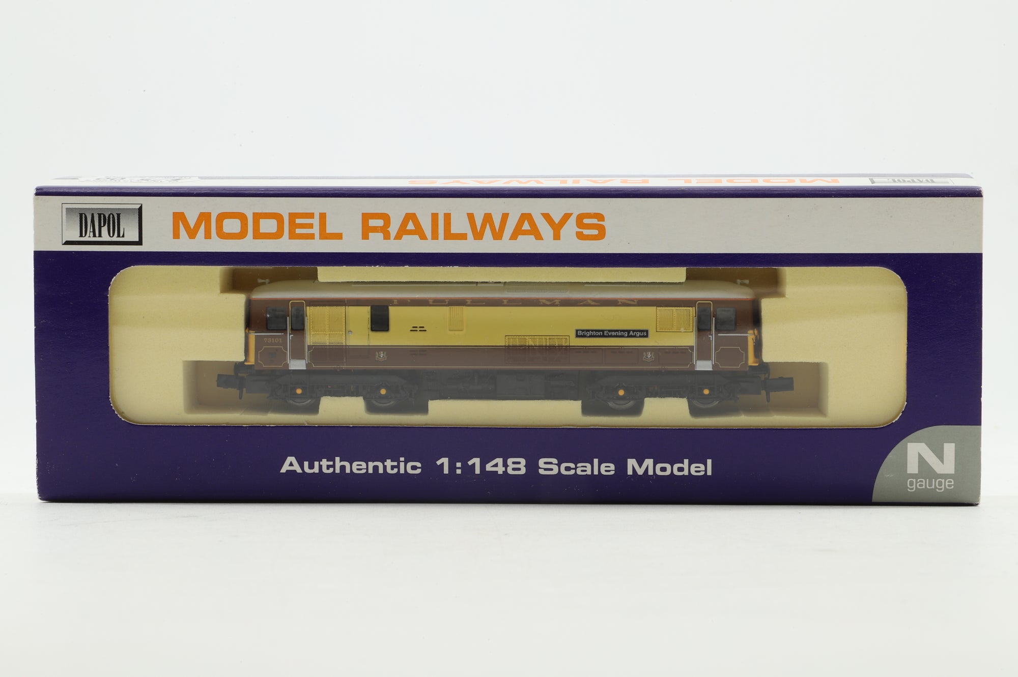 Dapol N Gauge ND-011a Class 73 73101 'Brighton Evening Argus' in Pullman Livery