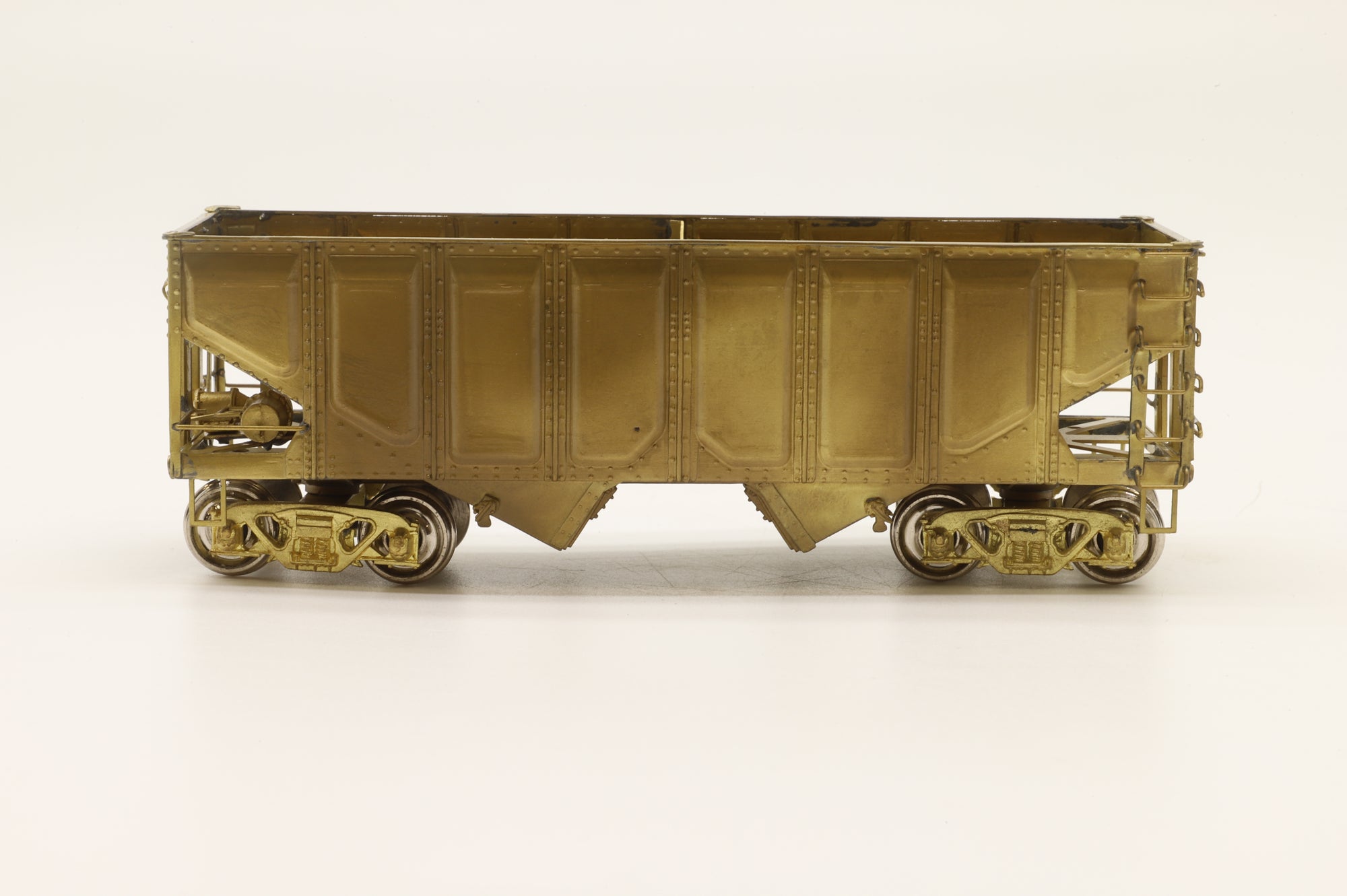 Overland Models HO Brass 1341 USRA 2-Bay Hopper Car w/ Pressed Sides Unpainted