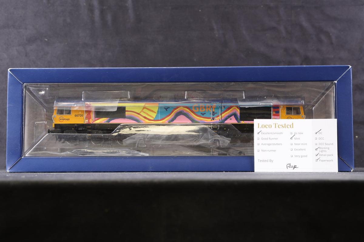 Bachmann OO 32-979V Class 66 Diesel &#39;66720&#39; GBRf &#39;Rainbow&#39; Competition Livery Excl. Rail Express