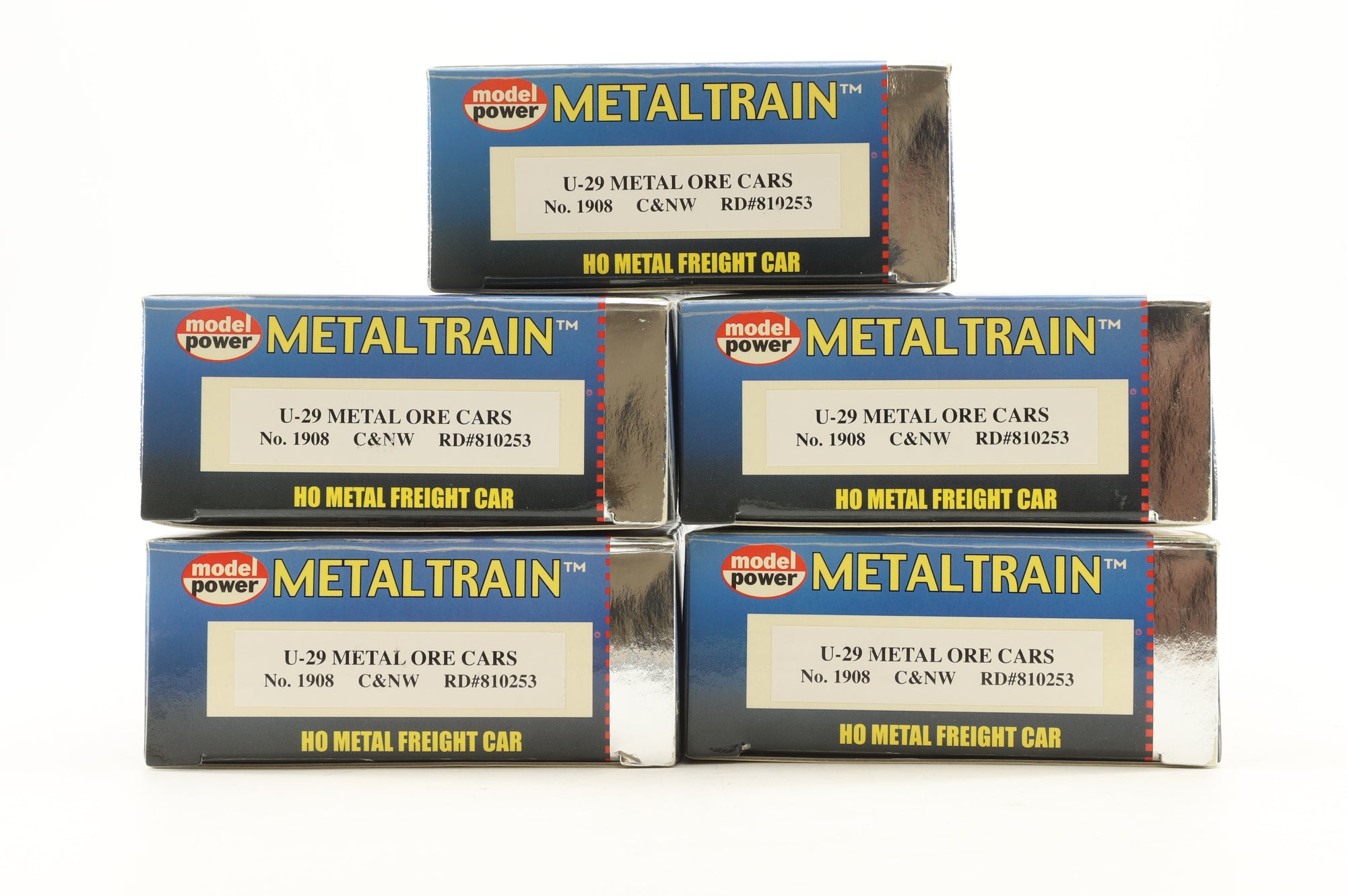 Model Power HO 1908 Rake Of 5 U-29 Metal Ore Cars Pro Renumbered & Weathered