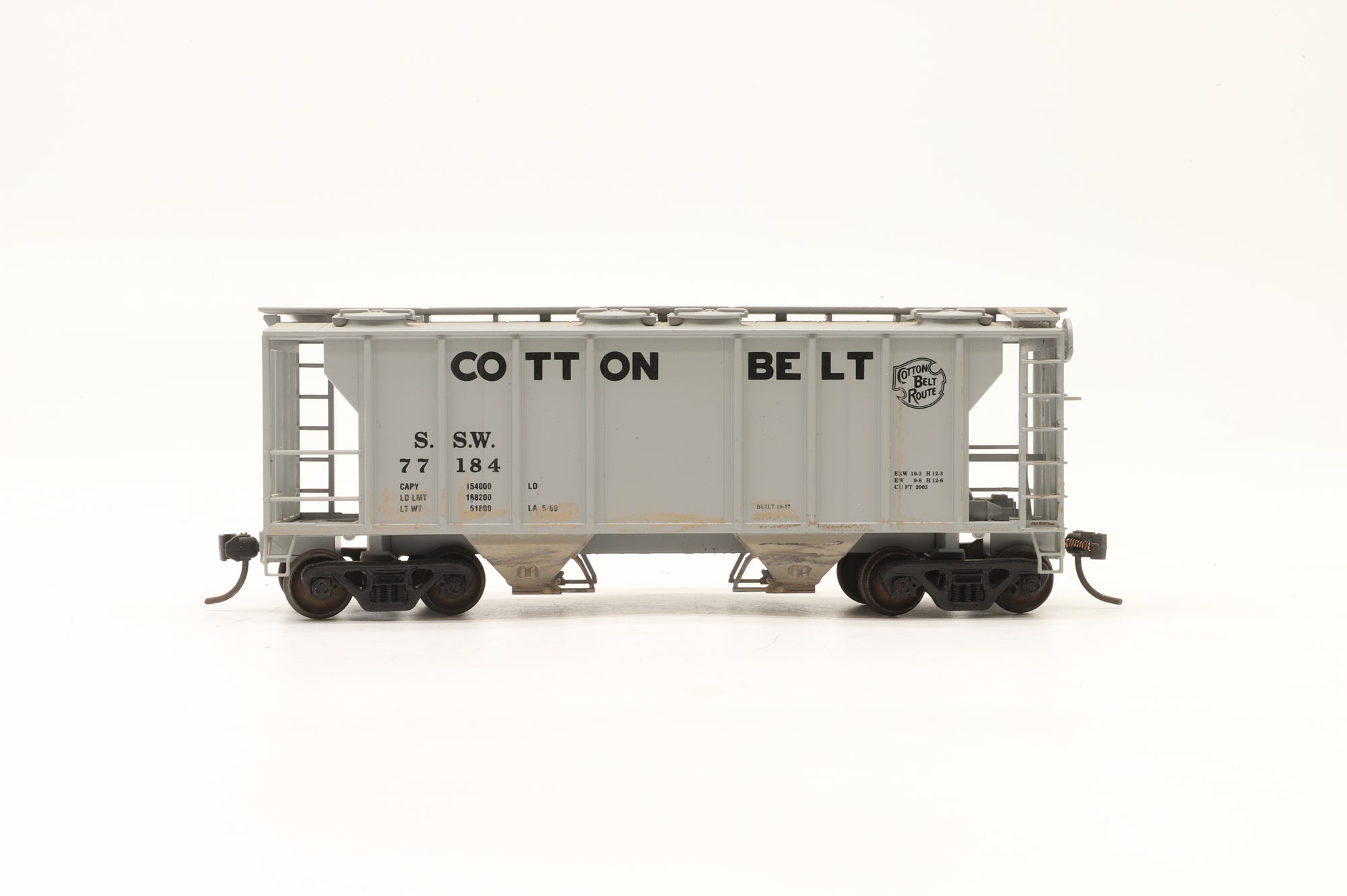 Atlas HO Rake Of 5 Hopper & Caboose Wagons Weathered
