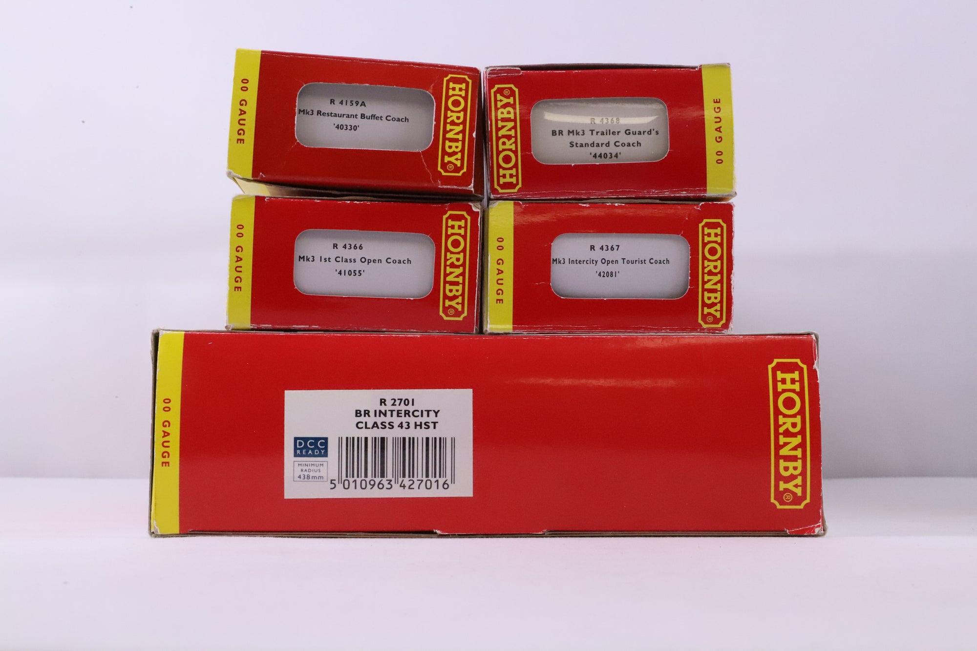 Hornby OO R2701 Class 43 HST Set & 4x Mk3s in BR Inter-City 125 Blue/Grey Liveries