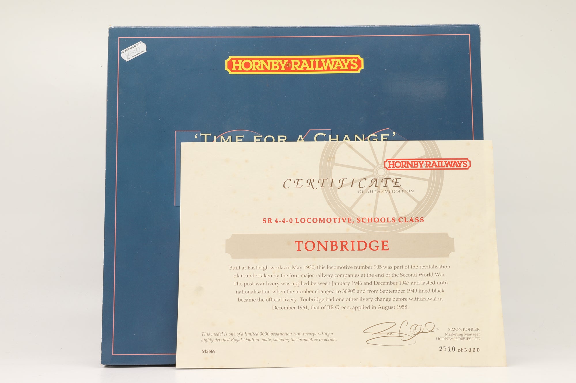 Hornby OO R459 Schools Class '905' 'Tonbridge' SR Green Train Pack Ltd Ed 2710/ 3000