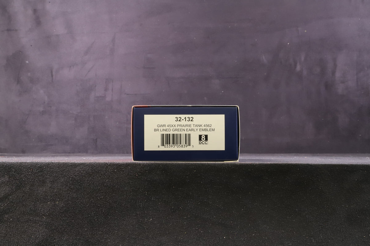 Bachmann OO 32-132 GWR 45xx Prairie Tank &#39;4562&#39; BR Lined Green E/Emblem