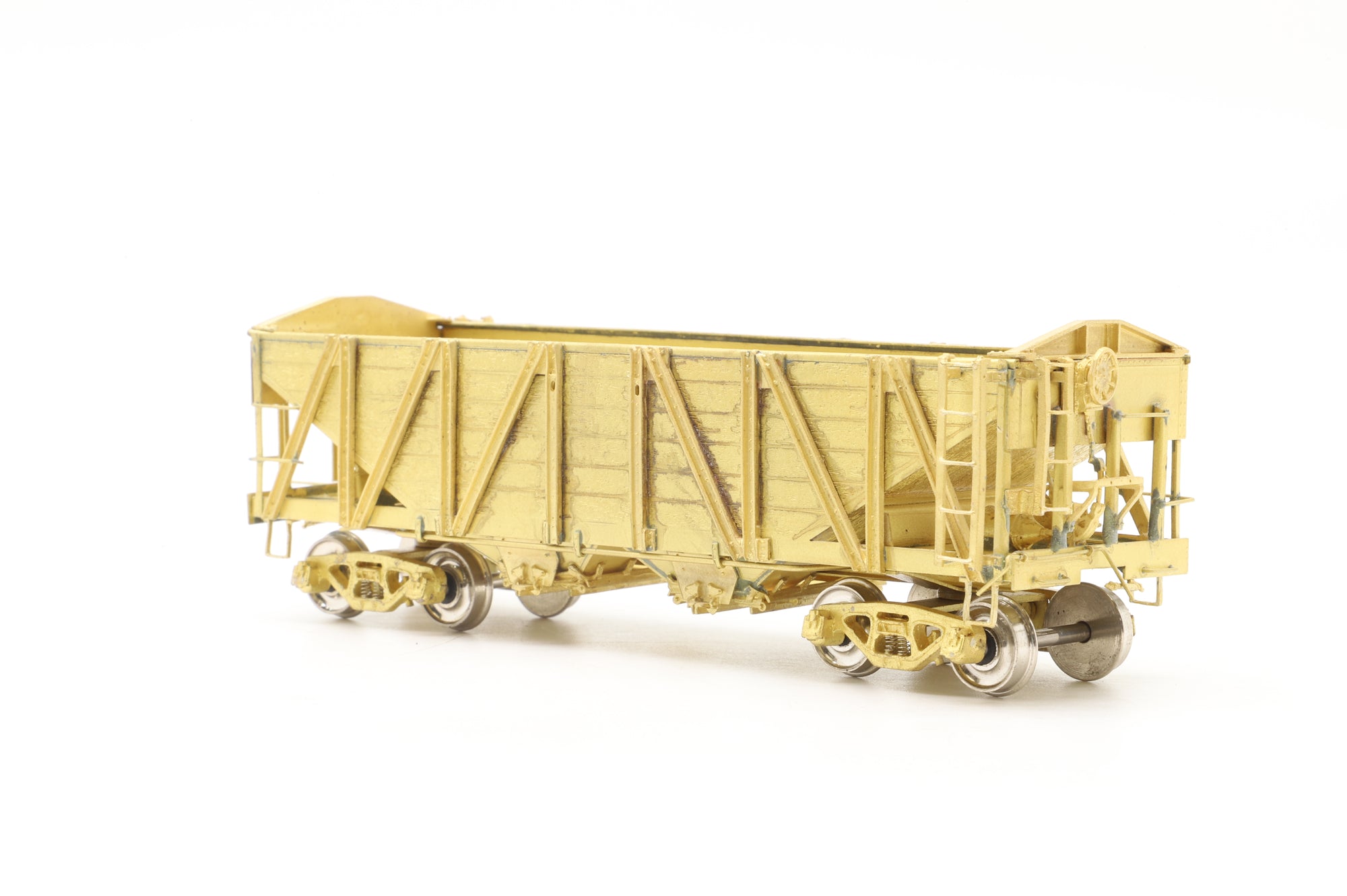 Old & Weary Car Shop HO Brass 1001 Two Bay Composite Hopper, Plain Brass