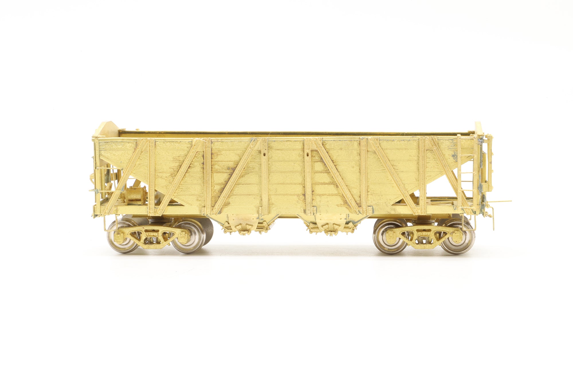 Old & Weary Car Shop HO Brass 1001 Two Bay Composite Hopper, Plain Brass