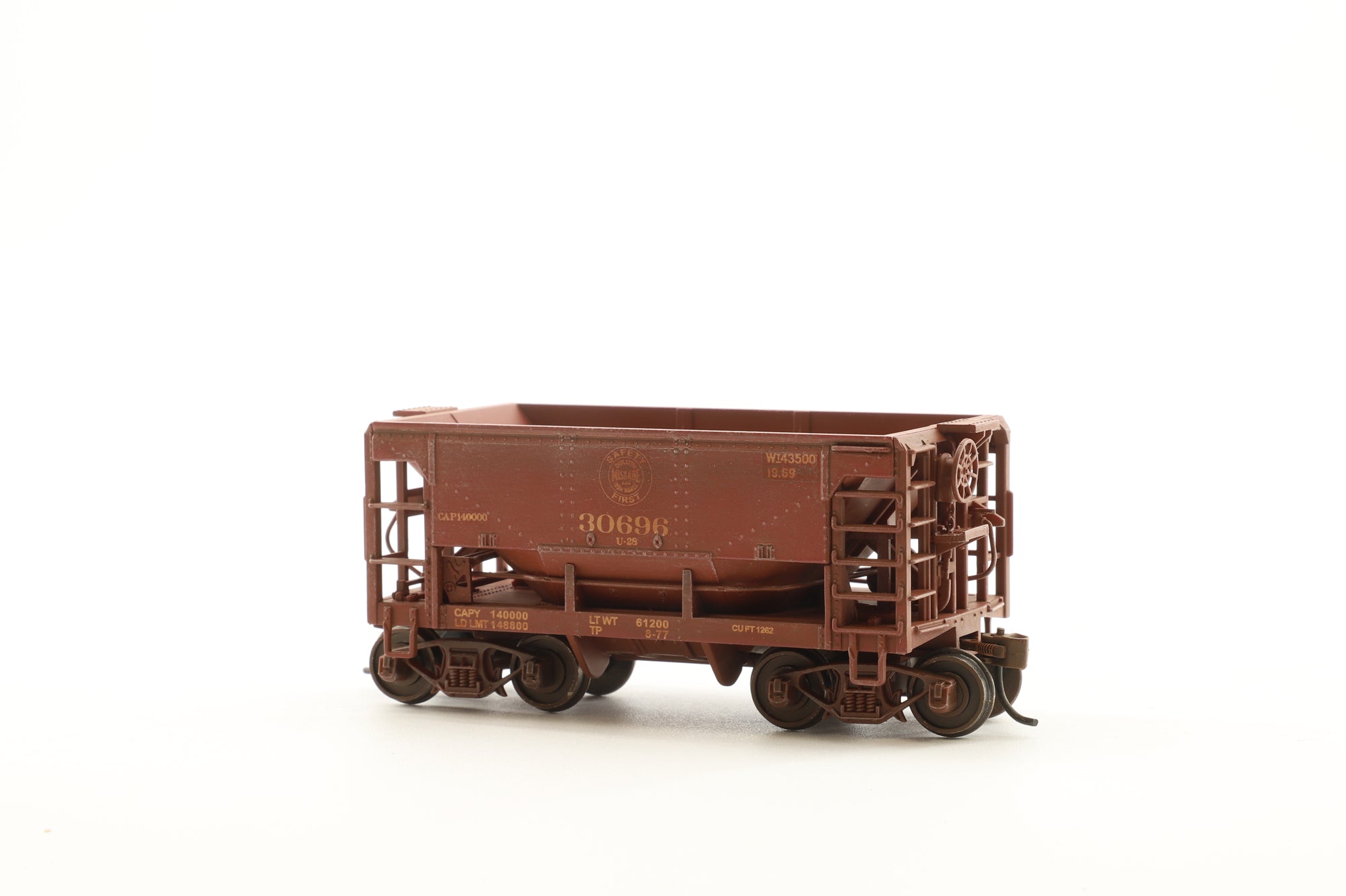 Model Power HO 1908 Metaltrain Rake of 6 C&NW U-29 Metal Ore Cars, Re-Number & Weathered