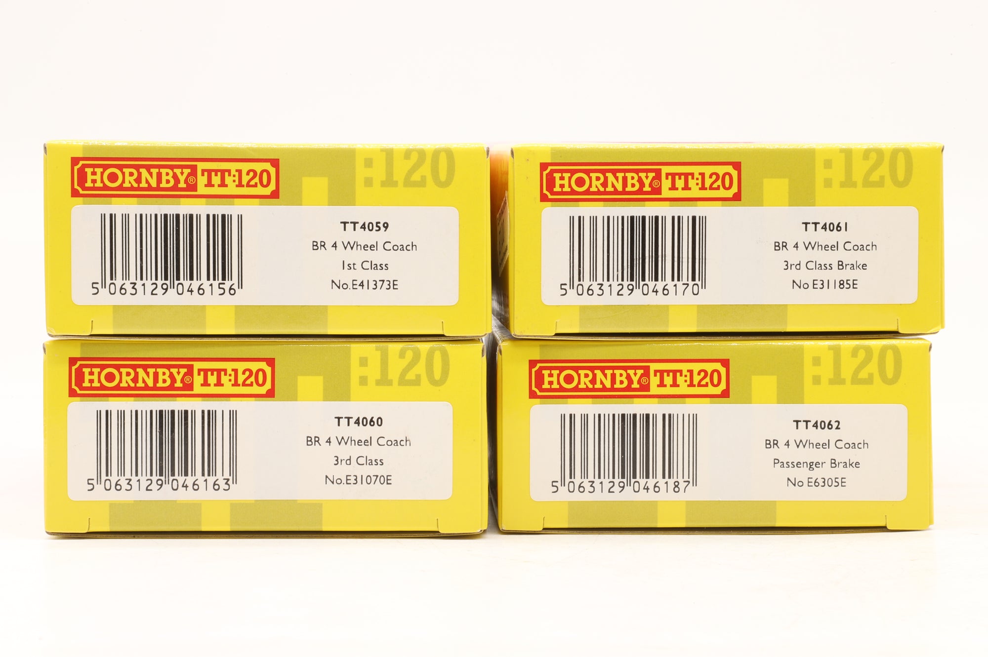 Hornby TT Rake of 4 BR 4 Wheel Coaches