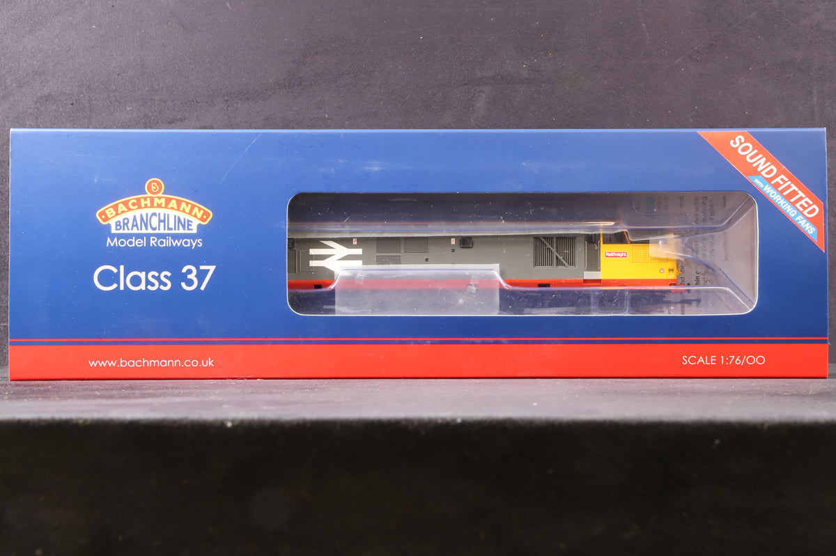 Bachmann OO 35-305SFX Class 37 37371 in BR Railfreight Grey w/ Large Logos &amp; Red Stripe - DCC Sound