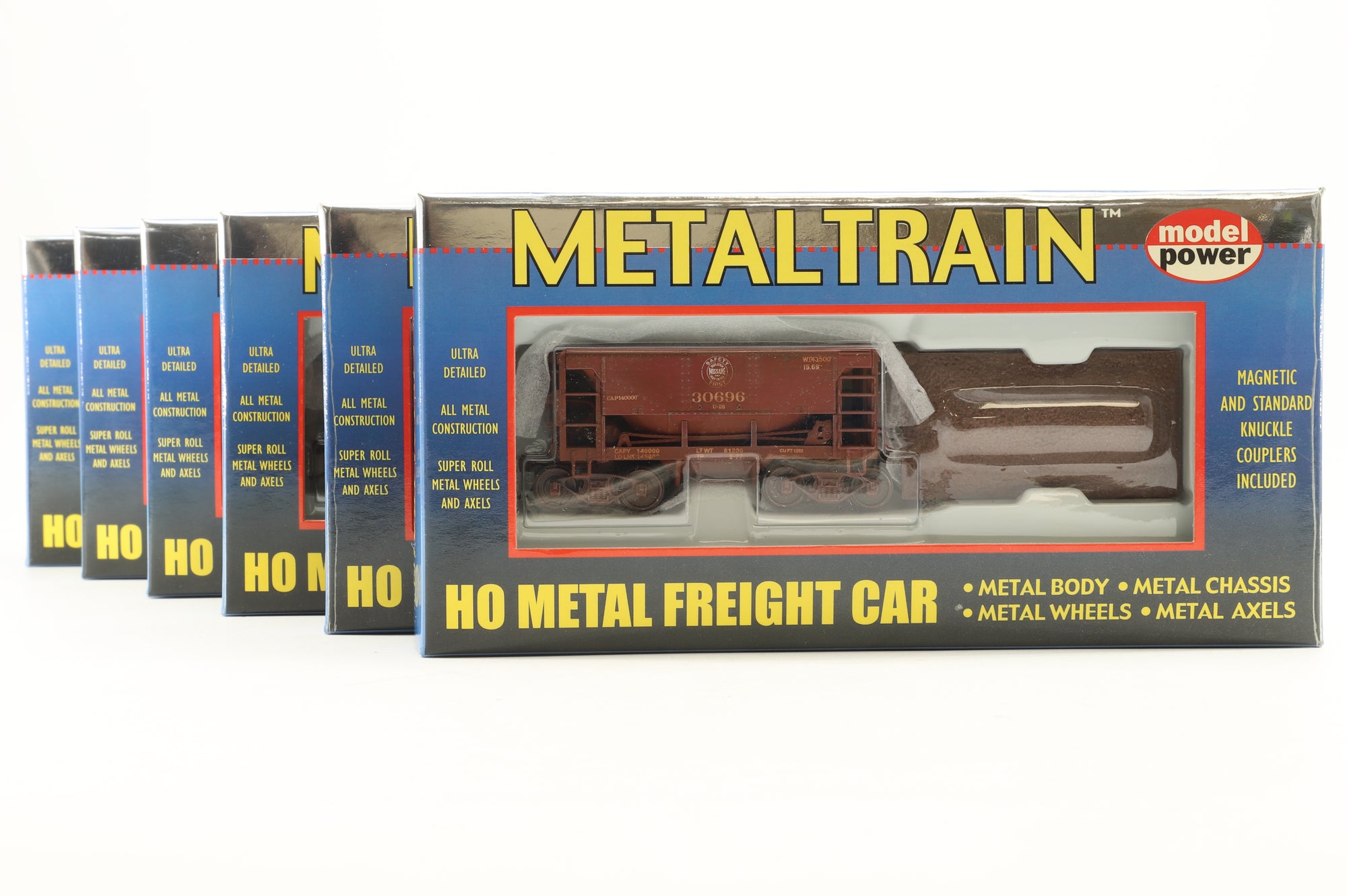 Model Power HO 1908 Metaltrain Rake of 6 C&NW U-29 Metal Ore Cars, Re-Number & Weathered