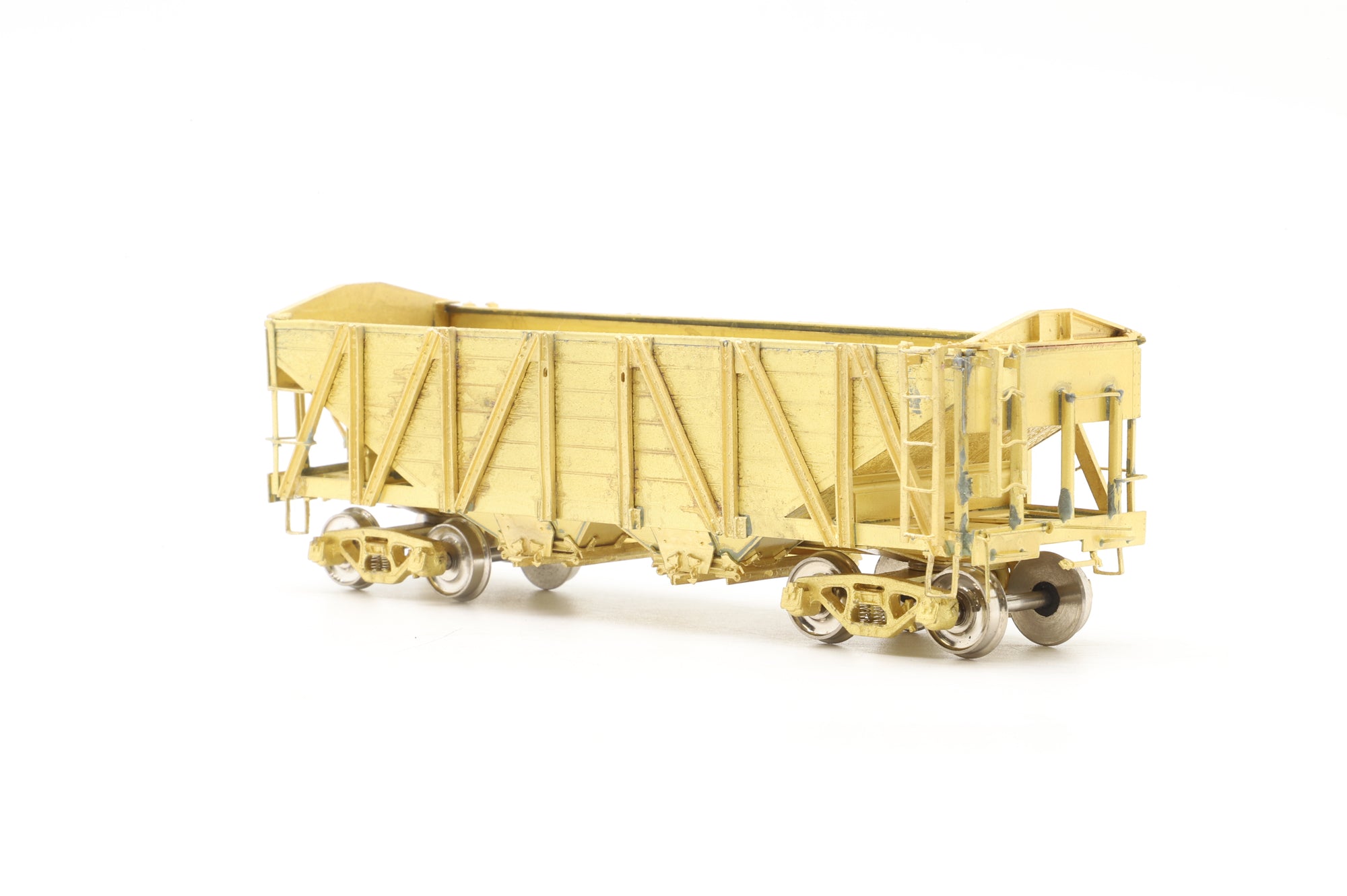 Old & Weary Car Shop HO Brass 1001 Two Bay Composite Hopper, Plain Brass