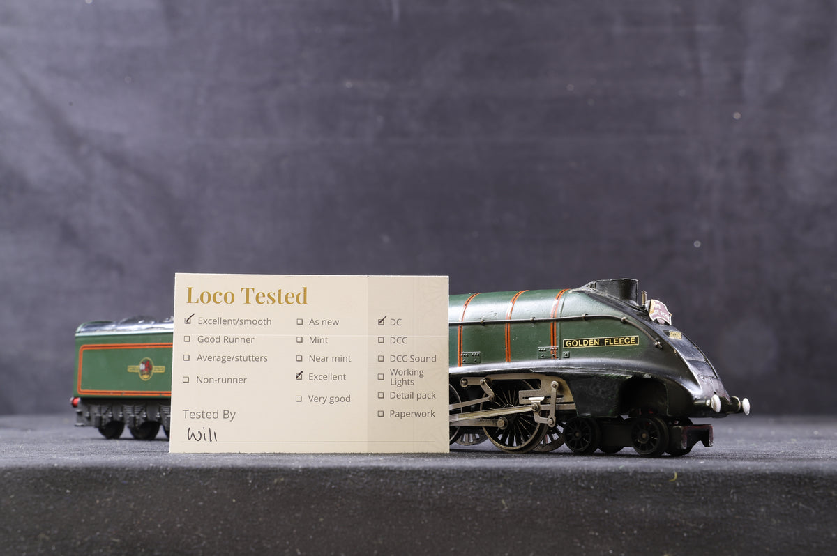 Hornby Dublo OO 2211 Class A4 &#39;60030&#39; &#39;Golden Fleece&#39; BR Lined Green L/C 2-Rail