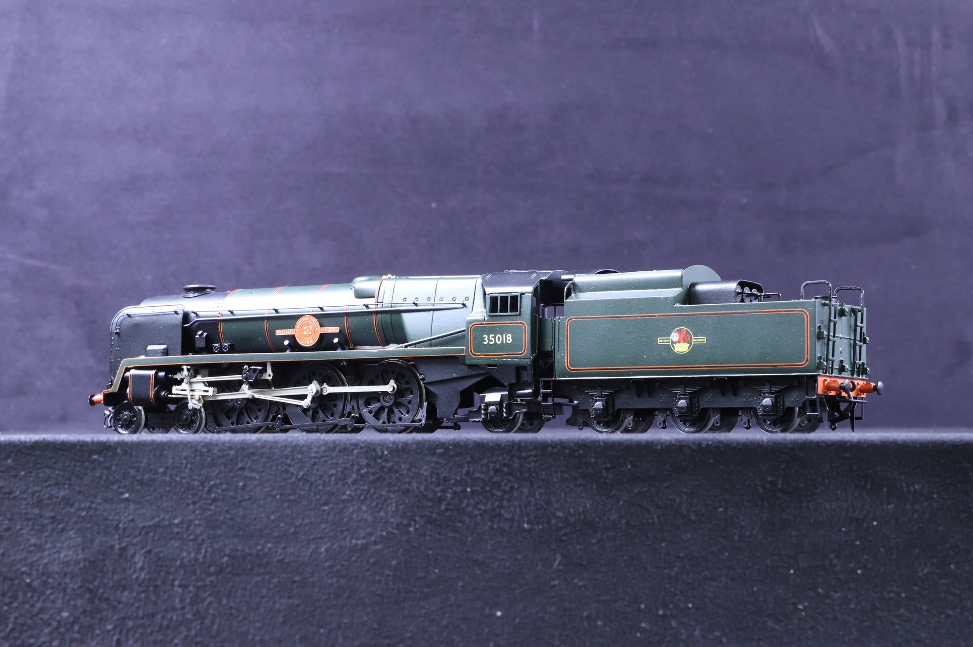 Model Loco OO Kit Built BR Rebuilt Merchant Navy Class 35018 'British India Line' in BR Lined Green w/ Late Crests