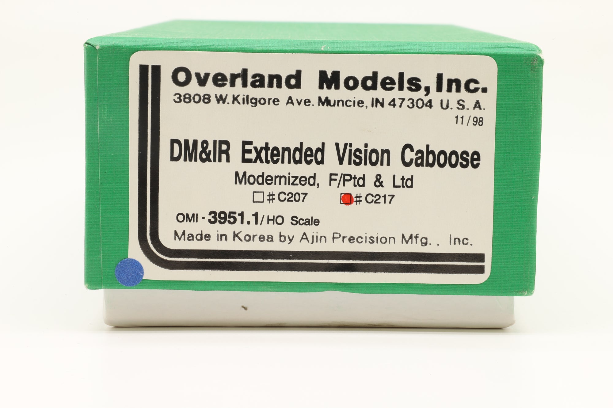 Overland Models HO Brass DM&IR Extended Vision Caboose #C217