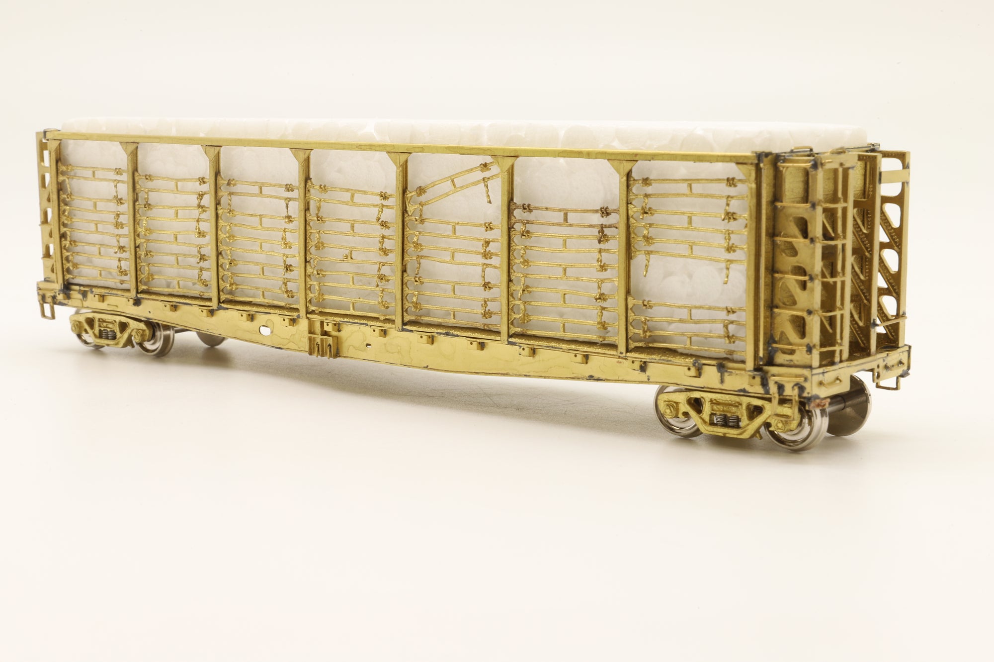 Overland Models HO Brass 3022 UP Tie Car F-70-1 w/ Movable Bar Assemblies on Sides Unpainted