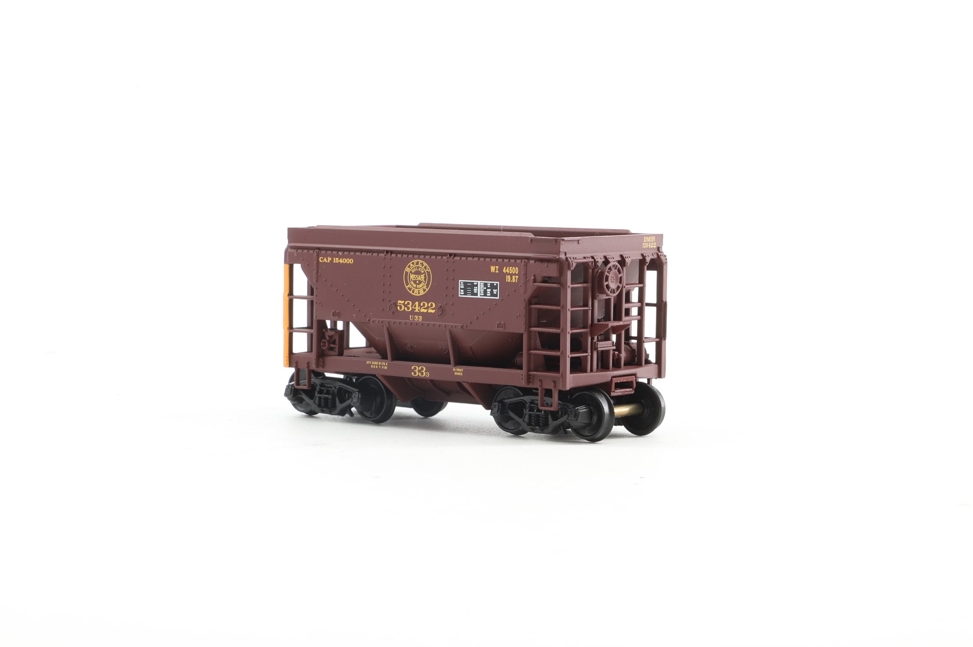 Walthers HO 932-4558 12-Pack of Taconite Ore Cars in DMIR Brown/Yellow